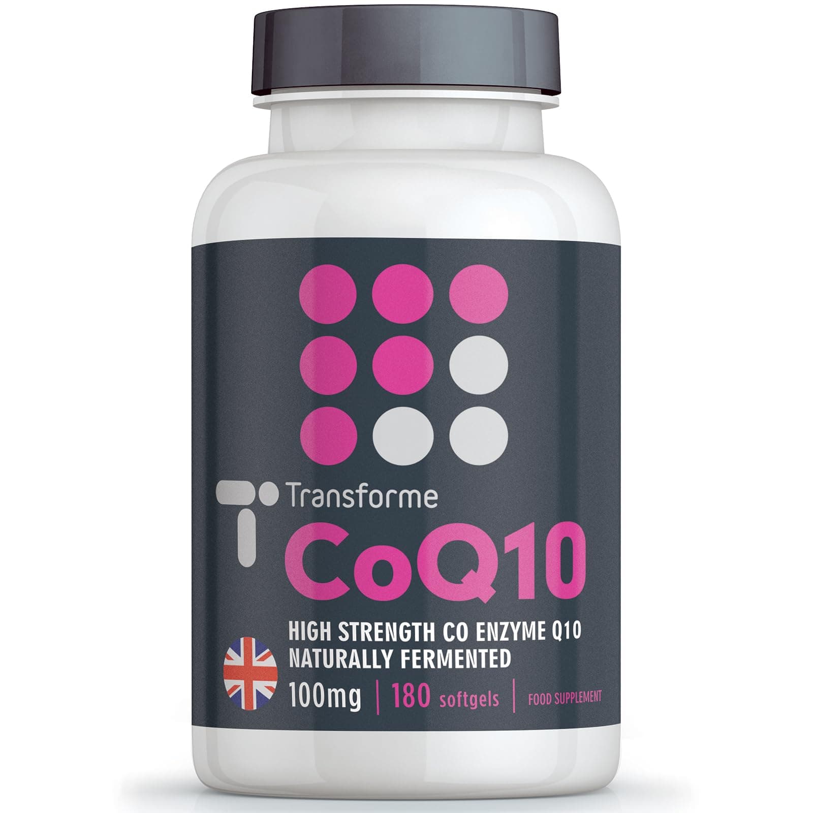 CoQ10 100mg 180 Capsules, High Absorption High Strength Coenzyme Q10 Liquid Softgels, 6 Months Supply, Naturally Fermented, UK Made