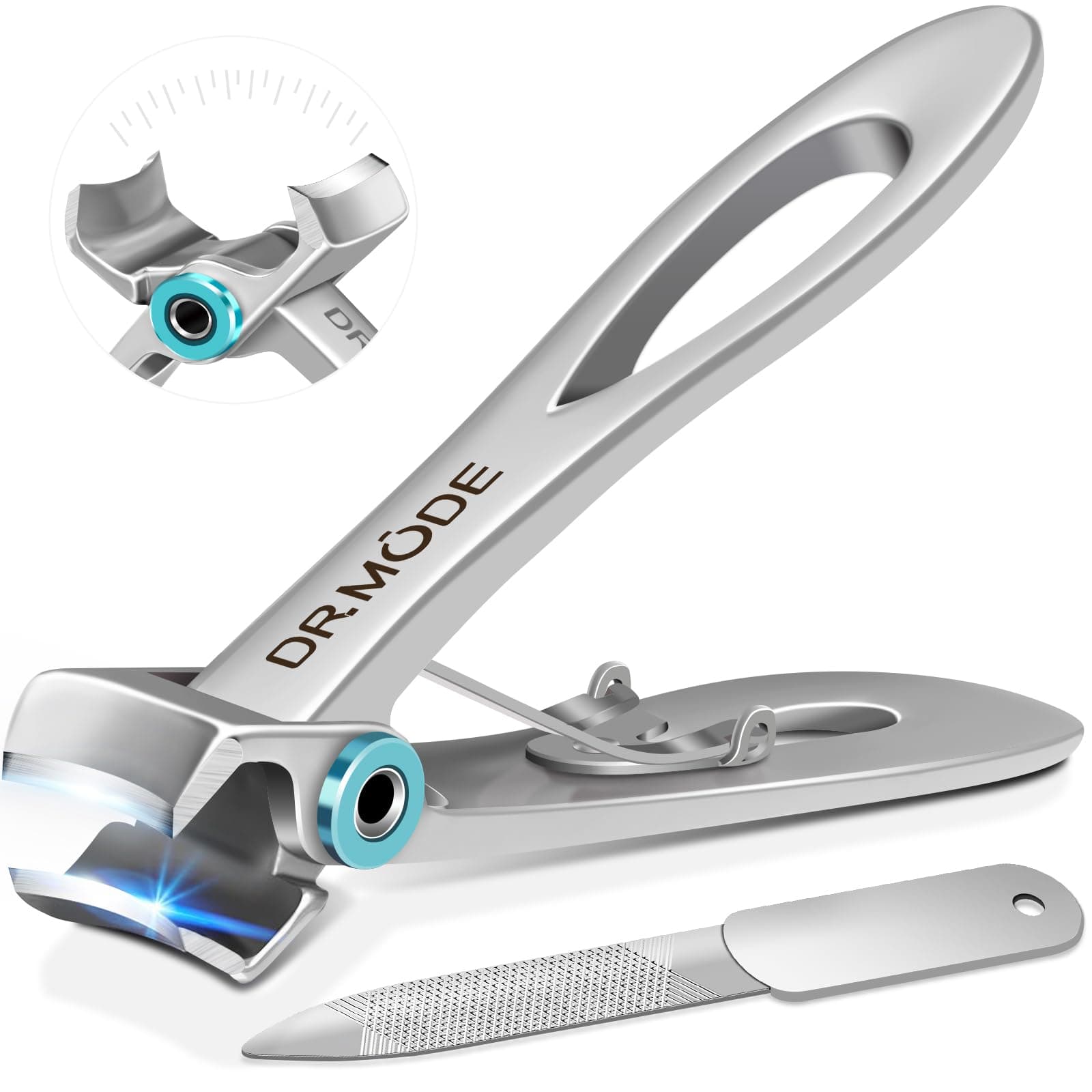 Nail Clippers - DRMODE Toe Nail Clippers for Thick Nails for Men with Wide Jaw Opening, Sharp Toenail Clippers for Seniors Heavy Duty Fingernail Clippers Large Nail Cutter Trimmer