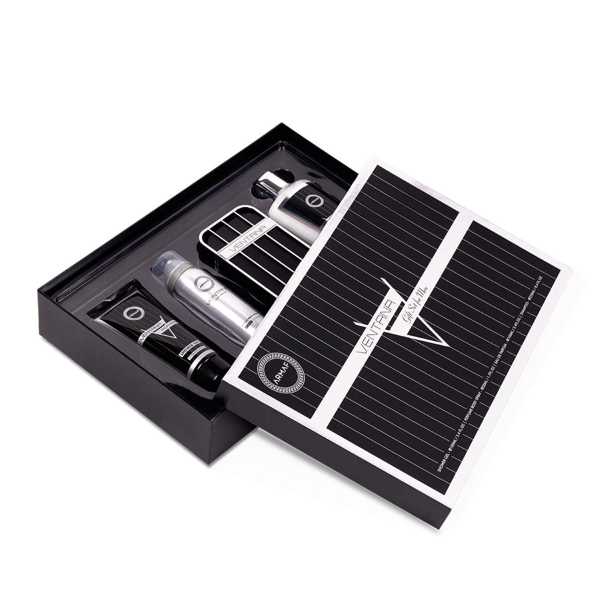 Ventana by Armaf for Men - 4 Pc Gift Set 3.4oz EDP Spray, 3.4oz Shower Gel, 8.4oz Shampoo, 1.7oz Body Spray