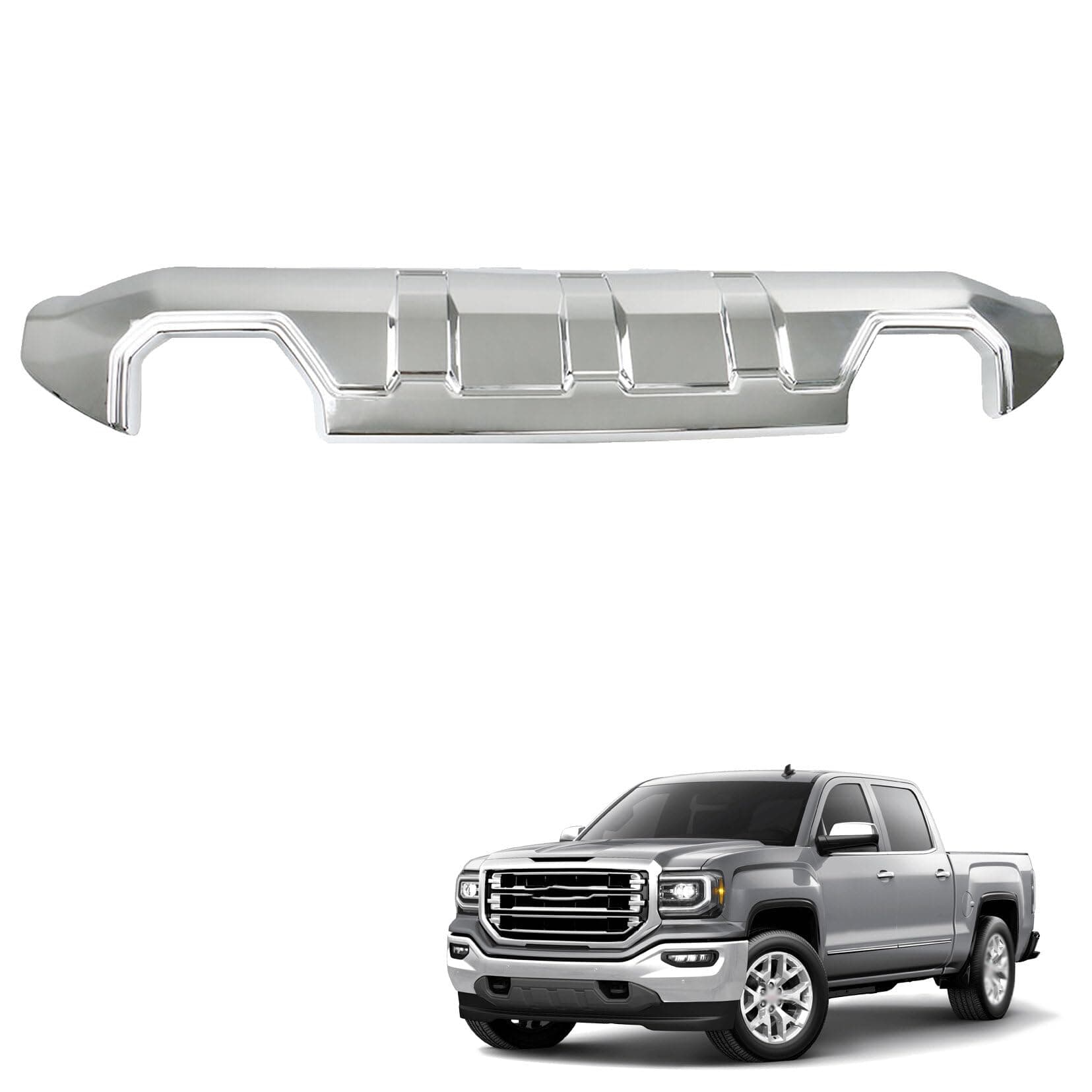 Plastic Front Bumper Lower Valance Chrome Replacement for 2016-2019 Sierra 1500 GM1015122