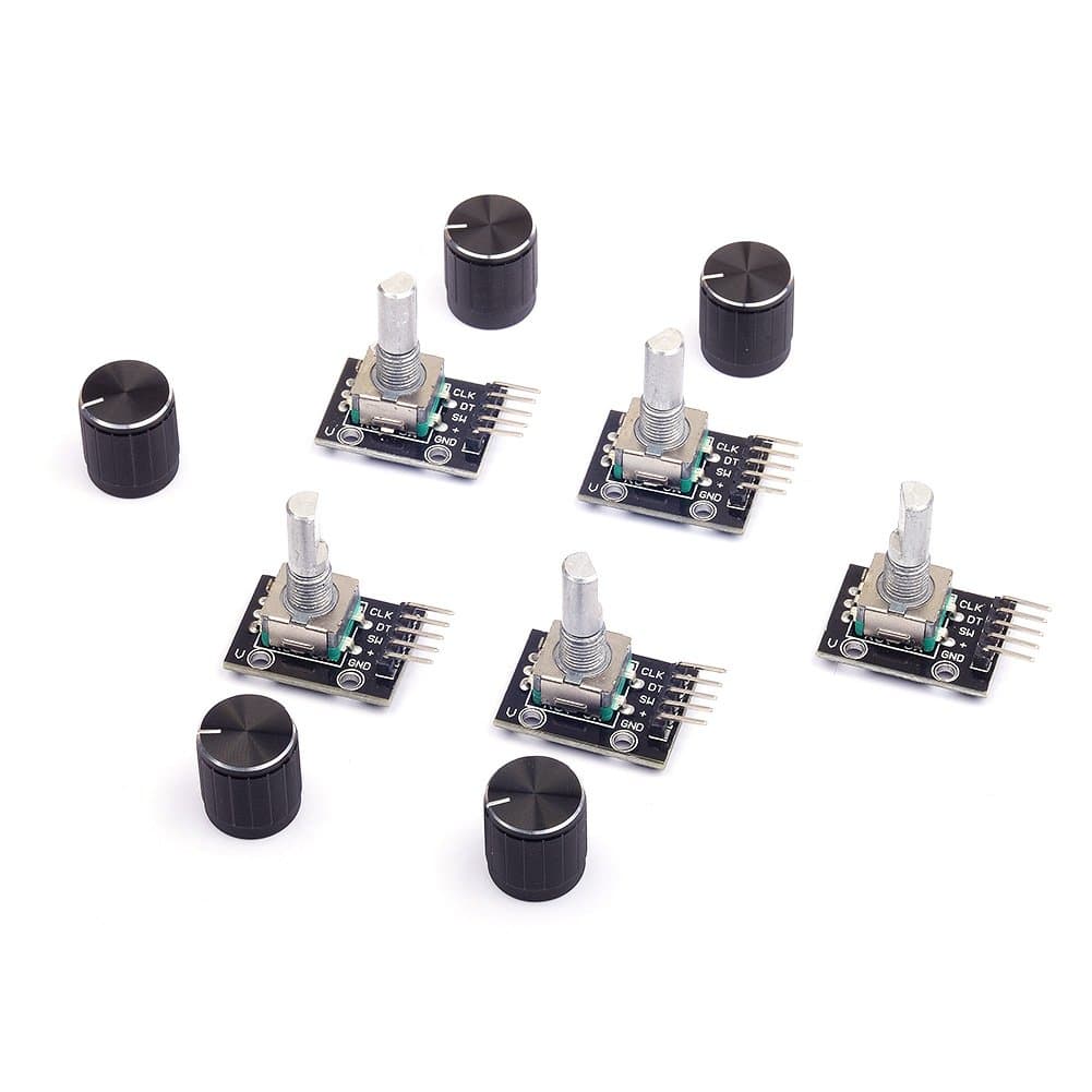5Pcs KY-040 Rotary Encoder Module with 15×16.5 mm with Knob Cap for Arduino (Pack of 5) CYT1062