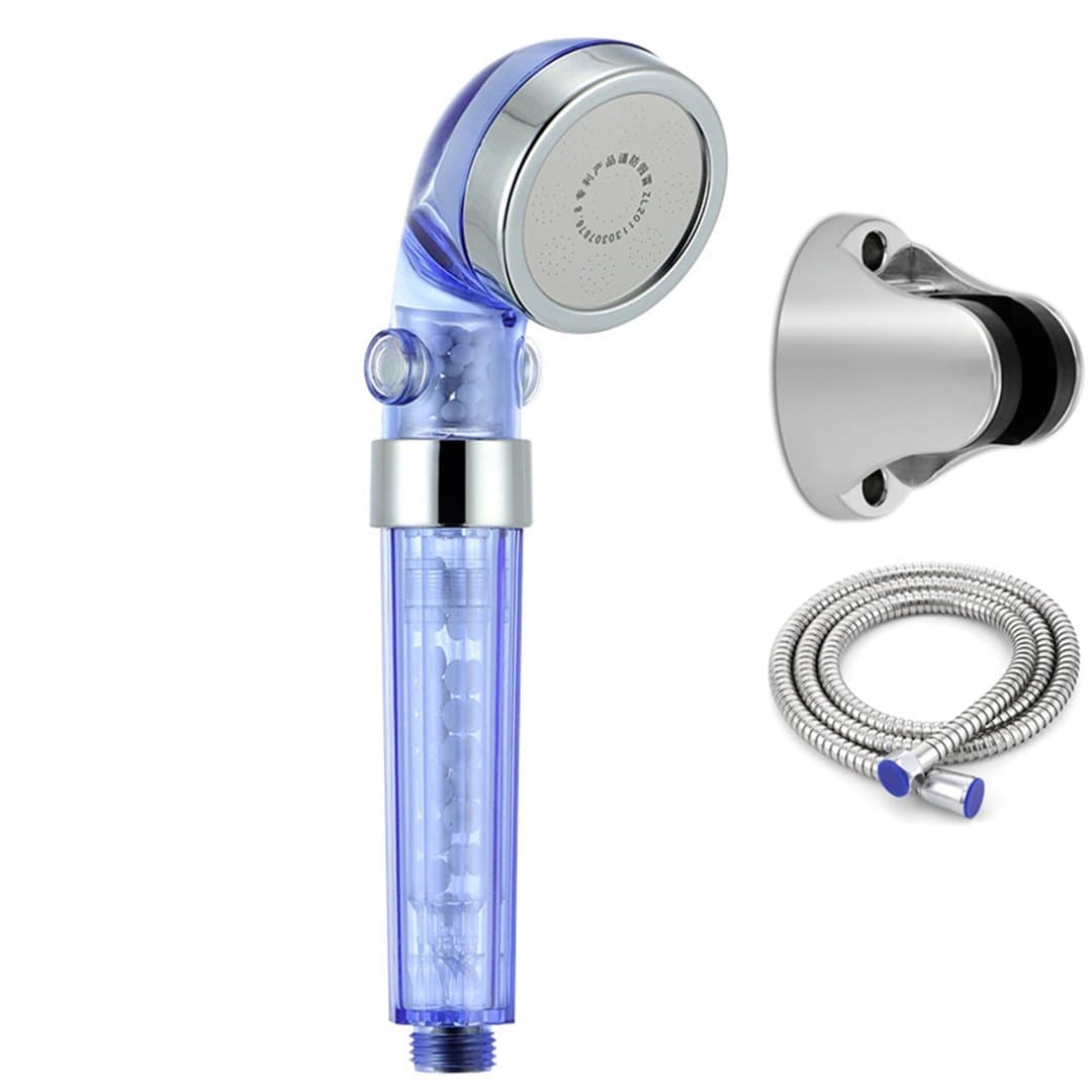 Blue Magnet Therapy Shower Head Set Water Saving Anion SPA Filter Shower Head Set With Hose Shower Head Holder Adjustable