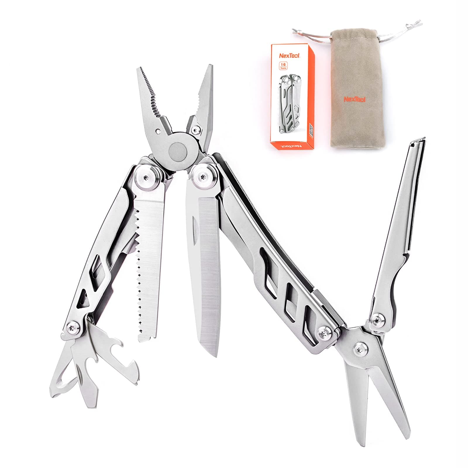 NEXTORCH16-in-1 EDC Pocket Folding Tool Set Bottle Opener Wire Stripper, Knife Wire Cutter, Plier, File Screwdriver,Ruler for Travel, Camping, Survivel and Home KT5020