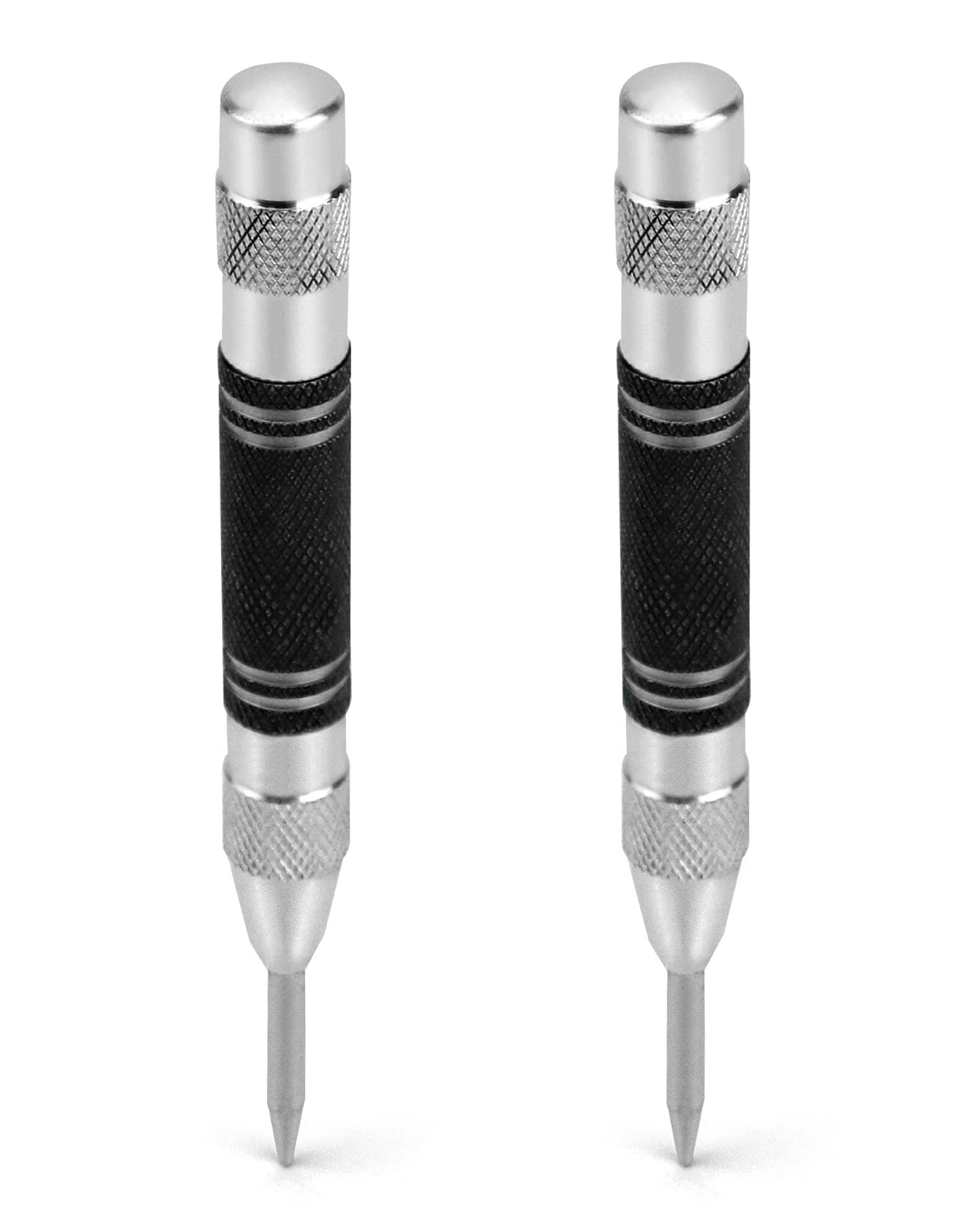 QWORK® 2 Pack Automatic Center Punch, 5" Spring Loaded Center Punch, Hole Marker Tool