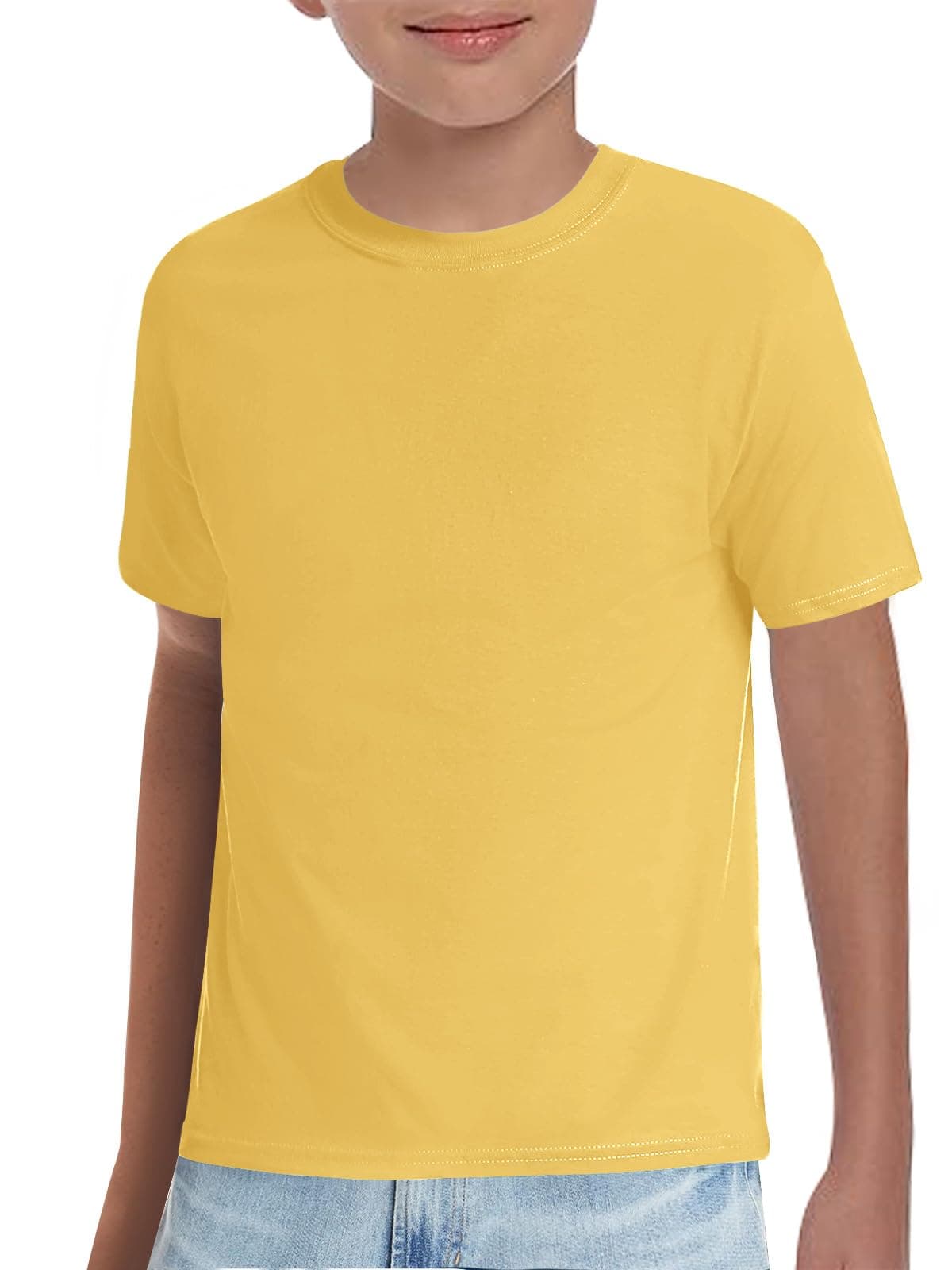 Boys T-Shirts Kids Short Sleeve Crewneck Solid Basic Tees Casual Tops 5-14 Years