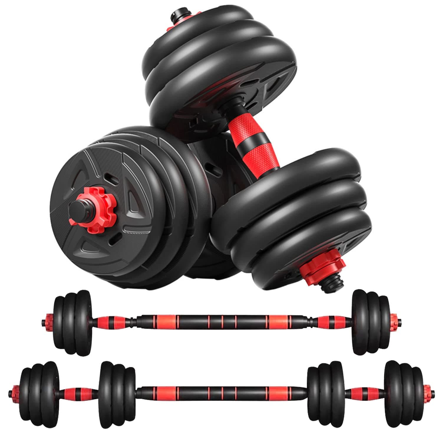 Weights Dumbbell Barbell Set,3 in 1 Adjustable Weights Dumbbells Set With Connecting Rod,Home Fitness Weight Set Gym Workout Exercise Training for Men Women