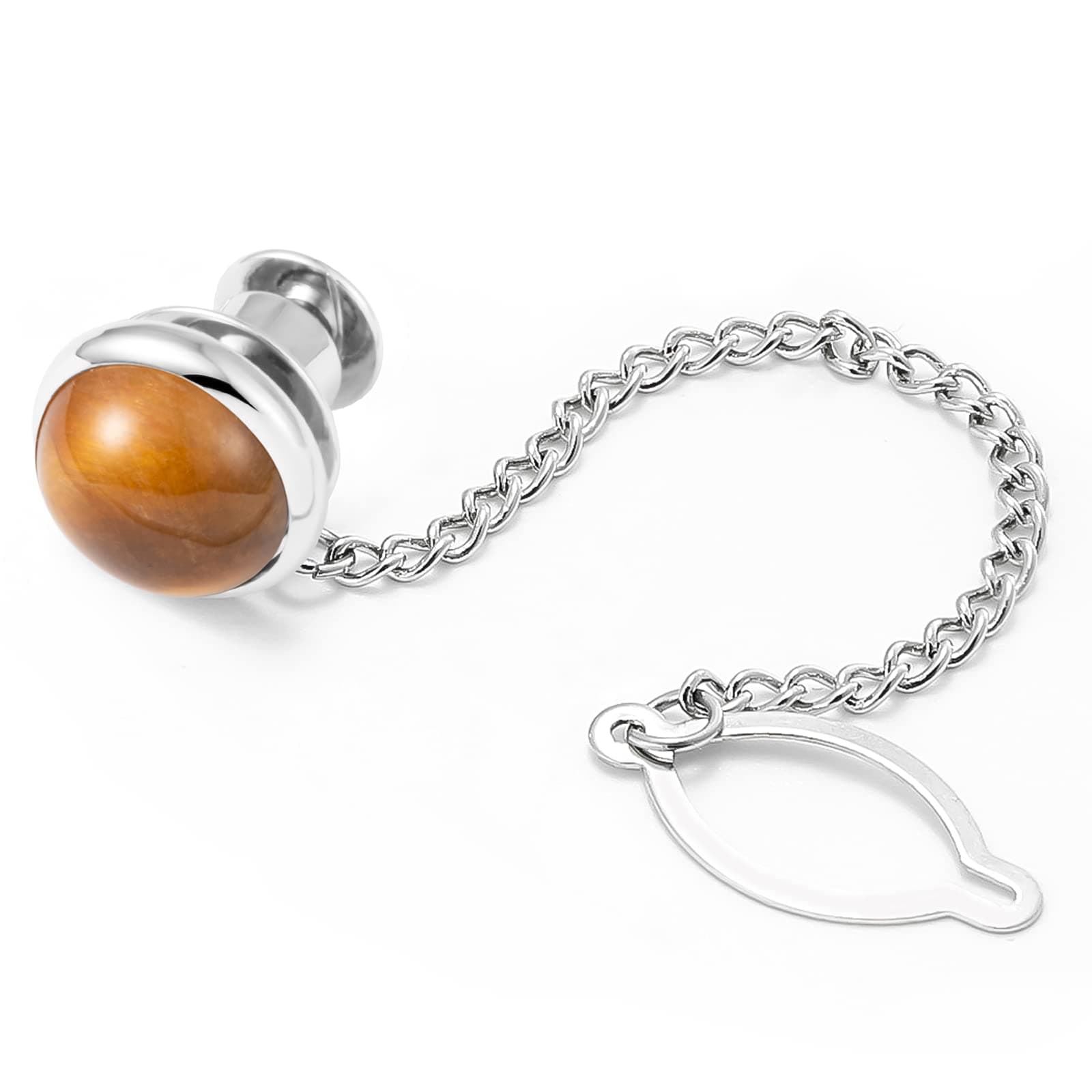 Tie Pins for Men Silver Tie Pins with Chain, Tie Tack Pins Brooch Personalized Wedding Business Gifts