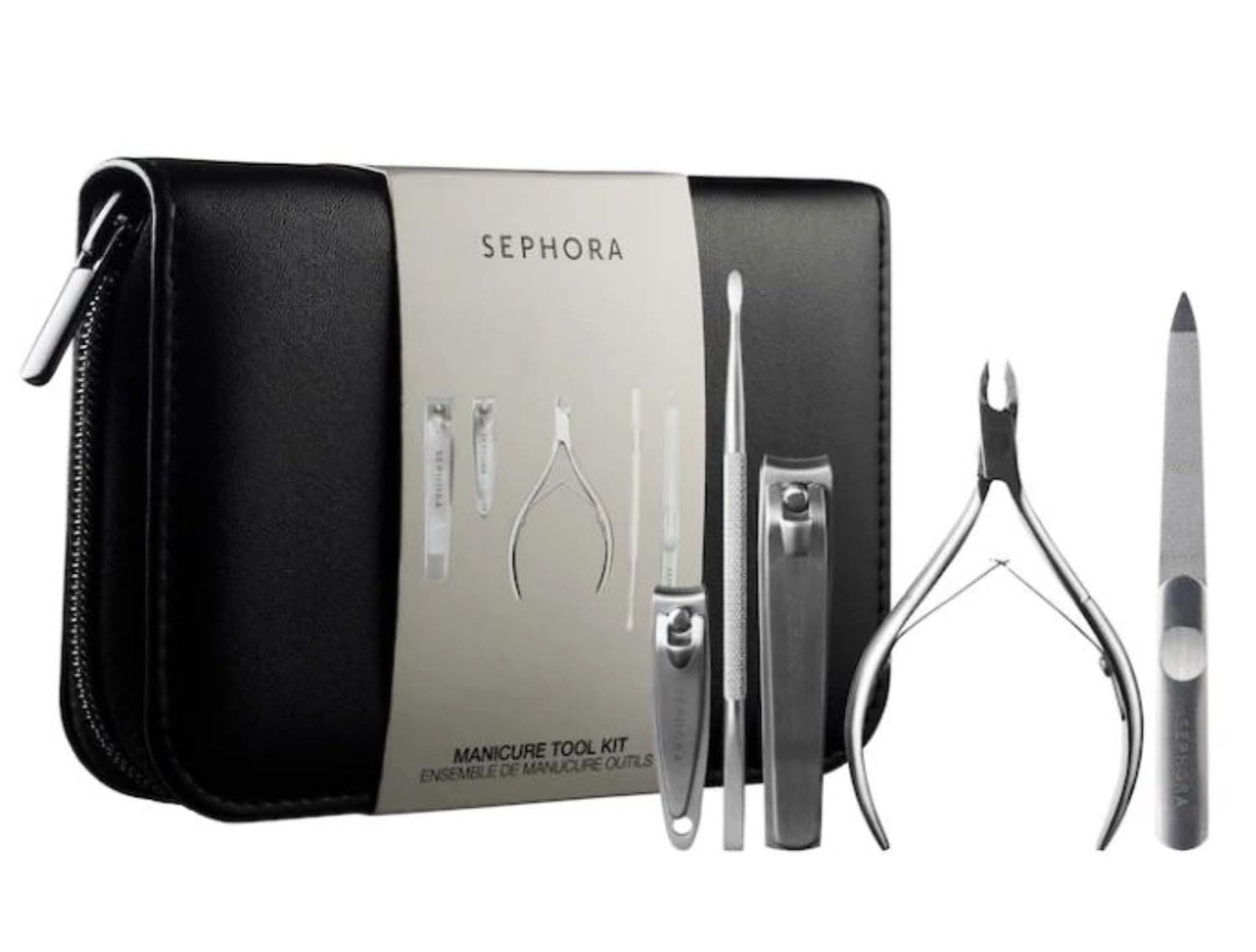 Sephora Collection 5 Piece Essentials Manicure Tool Kit, silver