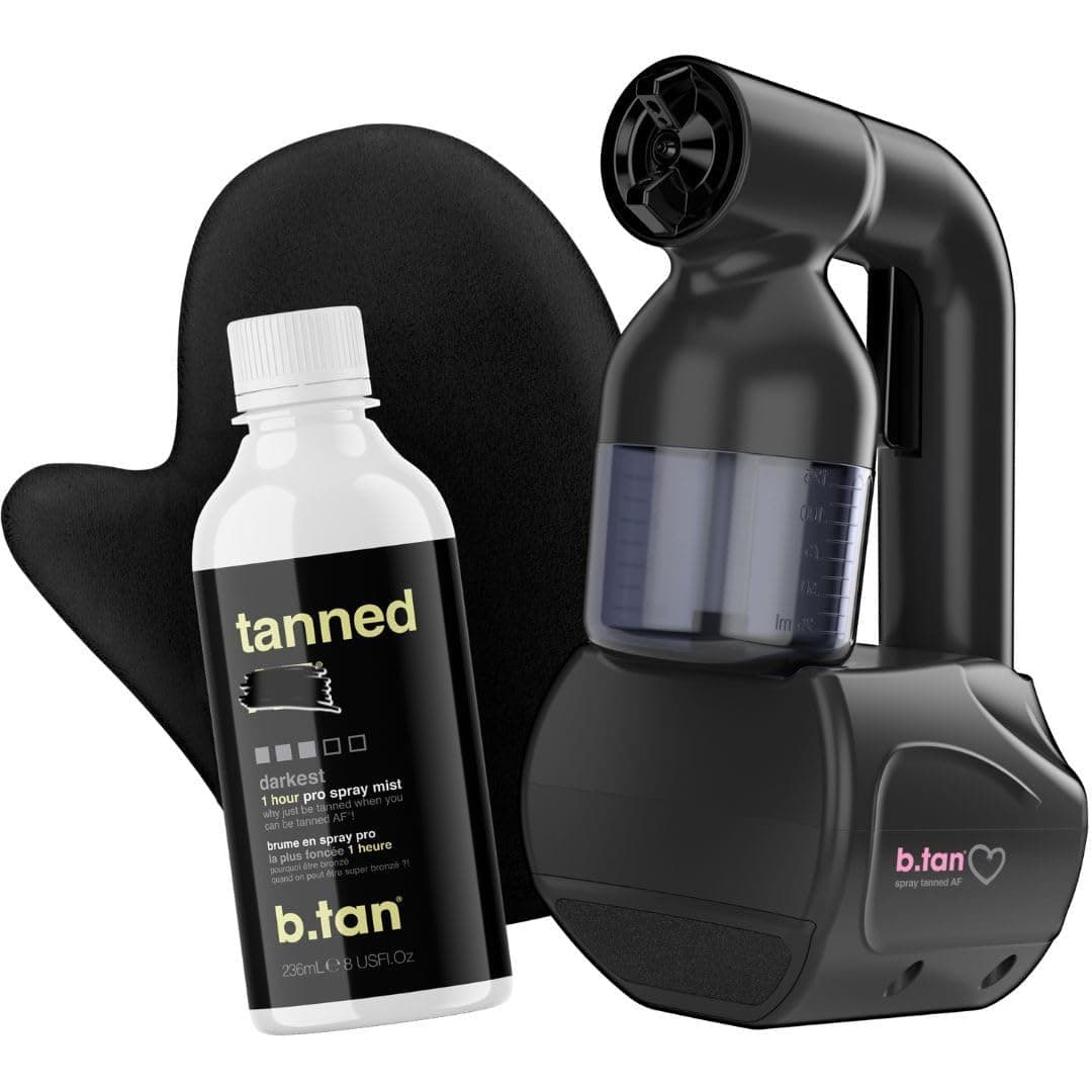 b.tan Spray Tan Kit | At Home Spray Tanning Kit, Includes Spray Tan Machine, Tanning Applicator Mitt, 8 Fl Oz Solution Mist