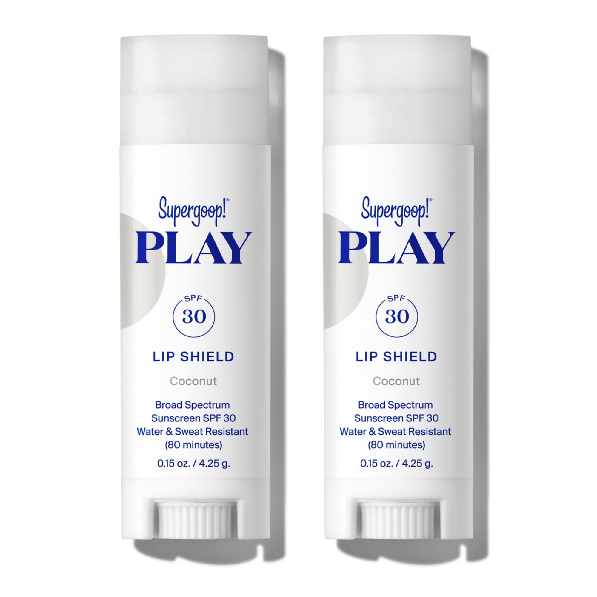 PLAY Lip Shield SPF 30 with Coconut - Pack of 2 - Moisturizing Lip Treatment For Dry Cracked Lips - Broad Spectrum UV Protection
