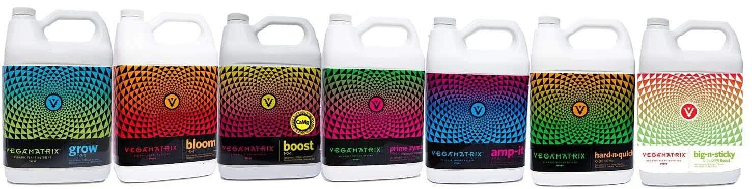 Vegamatrix Nutrients Complete Quart Set with Big N Sticky for Veganic and Organic Gardening