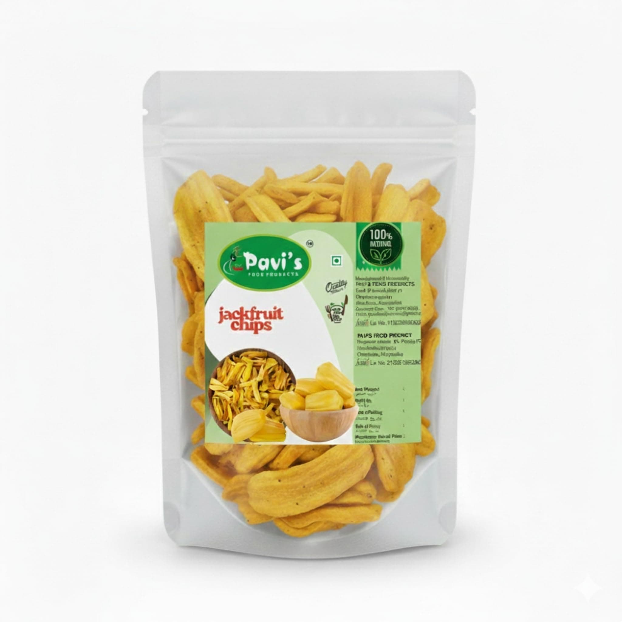 Authentic Kerala Jackfruit Chips - Crunchy, 100% Natural, Fried in Coconut Oil, Traditional Snack, Gluten-Free, Perfect for Gifting, Parties, and Daily Snacking (800 grm)