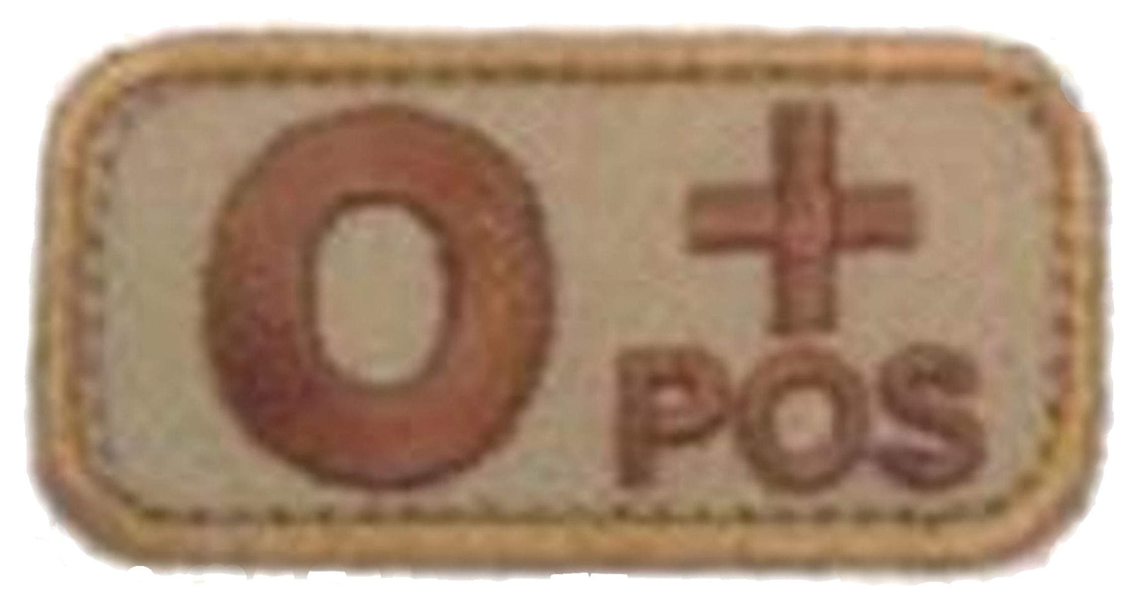 Blood Type Patches - Mil-Spec Monkey DESERT/TAN (O POS)