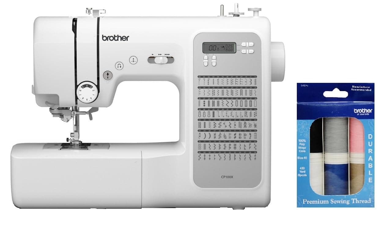 Brother CP100X Computerized Sewing and Quilting Machine and 6-Piece Premium Sewing Thread Pack