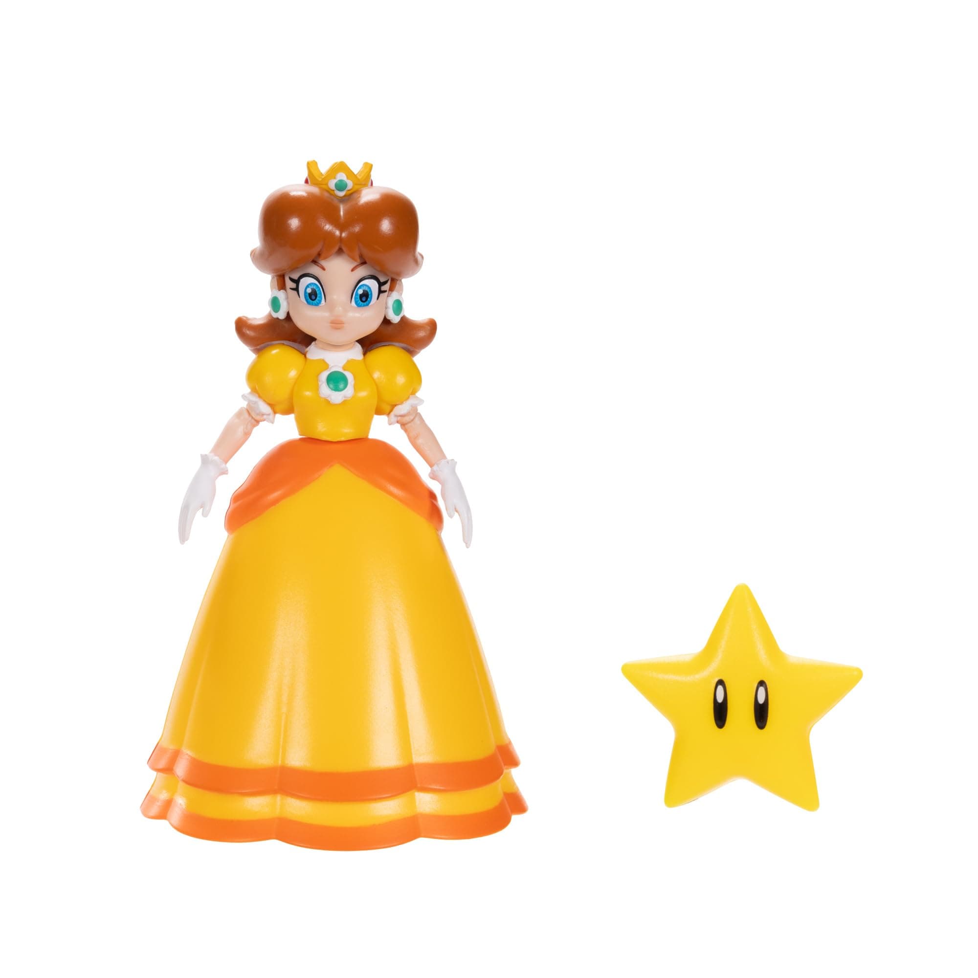 Nintendo Super Mario 4-Inch Daisy Poseable Figure with Super Star Accessory Ages 3+ (Officially Licensed)