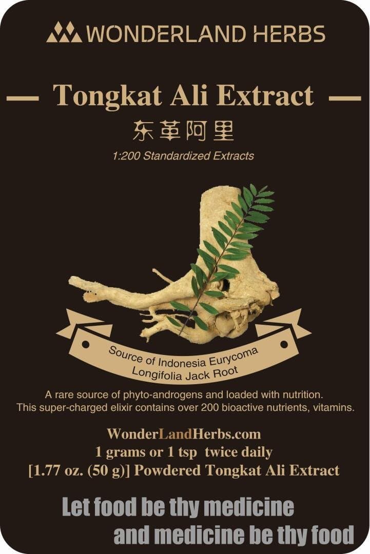TONGKAT ALI/Eurycoma Longifolia Jack Root Root 1:200 Extract Powder 50 Grams, Natural Energy Boost, Increased Muscle Performance