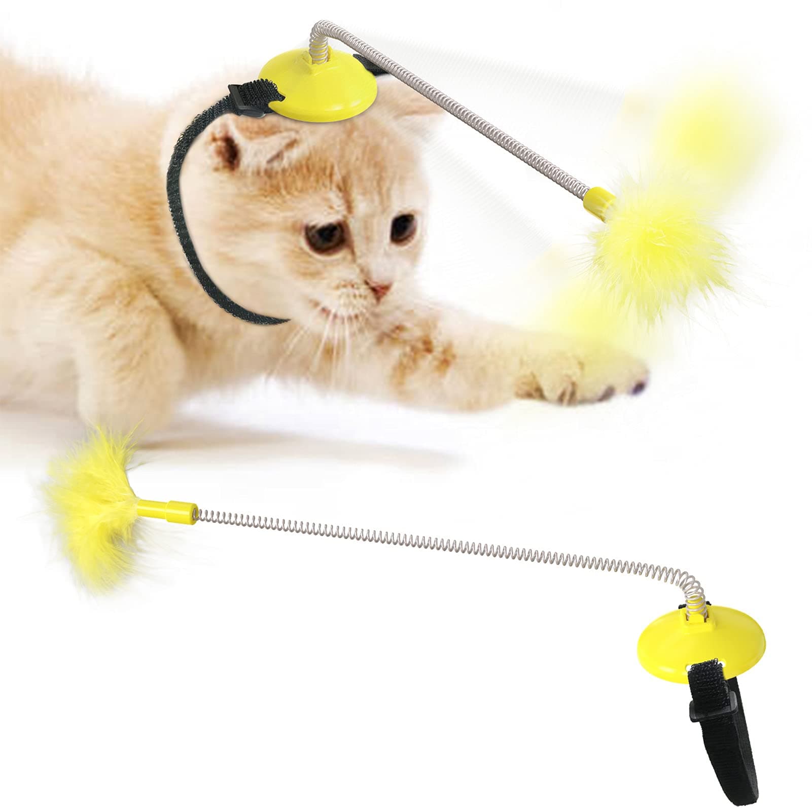 PETS EMPIRE Cat Toy Interactive Funny Cat Stick, Head-Mounted Relieve Boredom for Indoor Kitty Cat Exercise, Improve The Entertainment of Kittens -Color May Vary