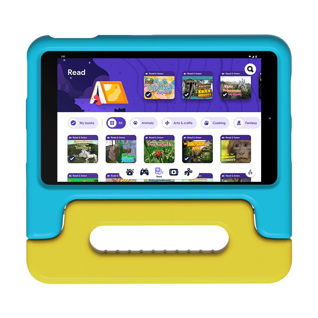 Nokia T10 Kids Edition | Included Case | Android 12 | 8" Screen | Tablet | US Version | 4/64GB | 8MP Camera | Yellow/Cyan