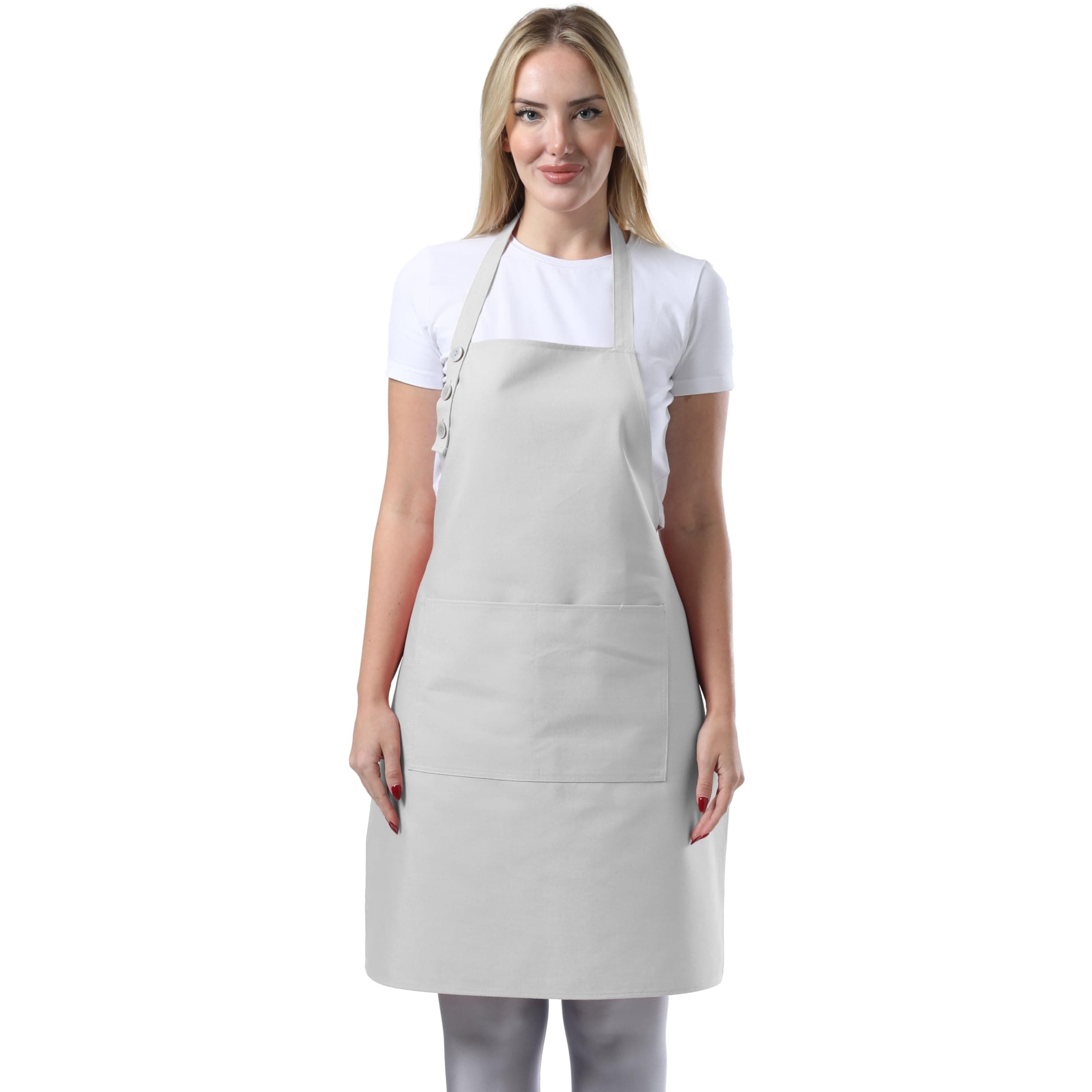 TOSHE Kitchen Apron Waterdrop Resistant Cotton Apron with adjustable Aprons for Women with Pockets 12 Color option Cooking