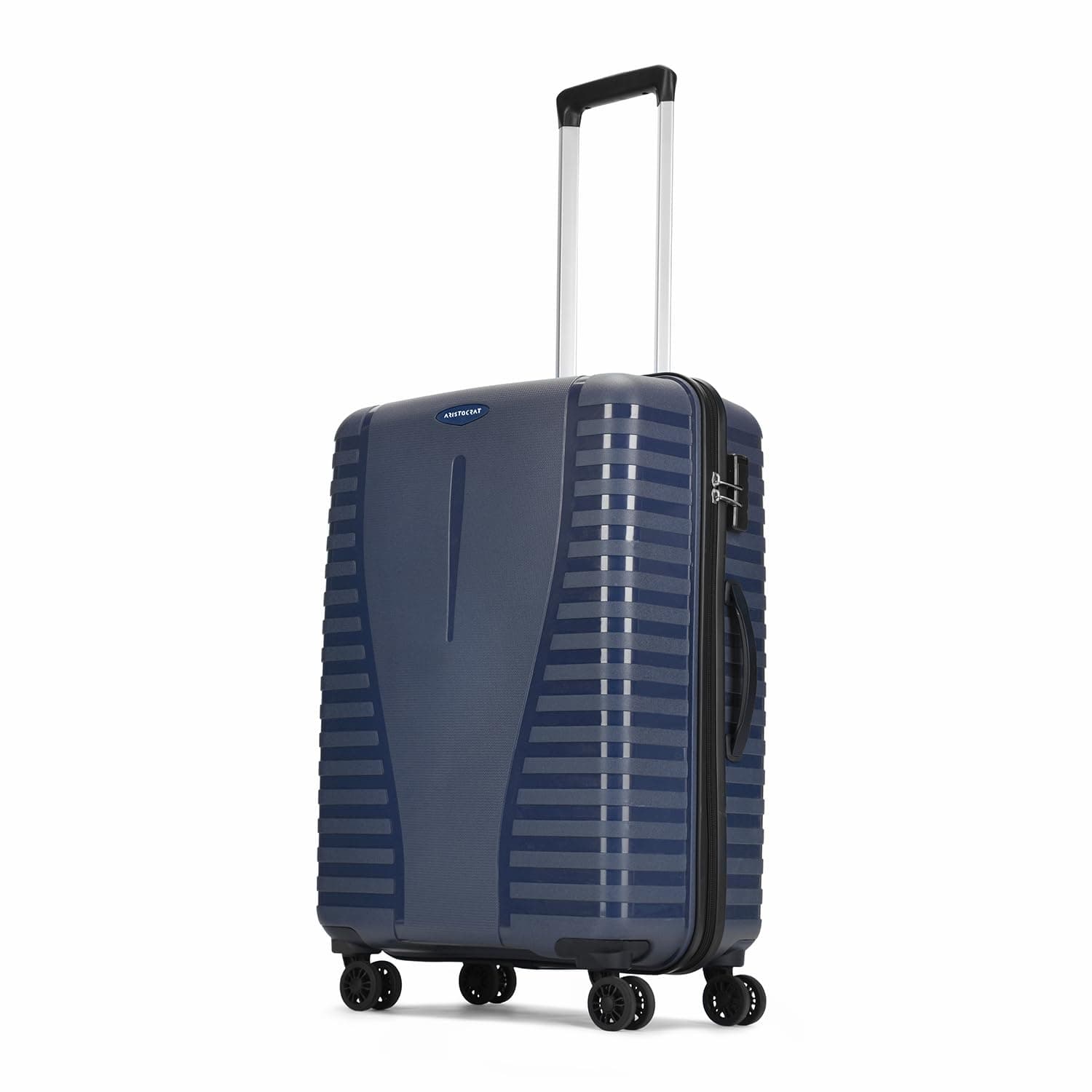 Medium Polypropylene Airpro Spinner Check-in 66 Cm() 8 Wheels Trolley Bags for Travel Hard Case Luggage, Lightweight with Combination Lock & Robust Trolley with 3 Years Warranty (Blue)