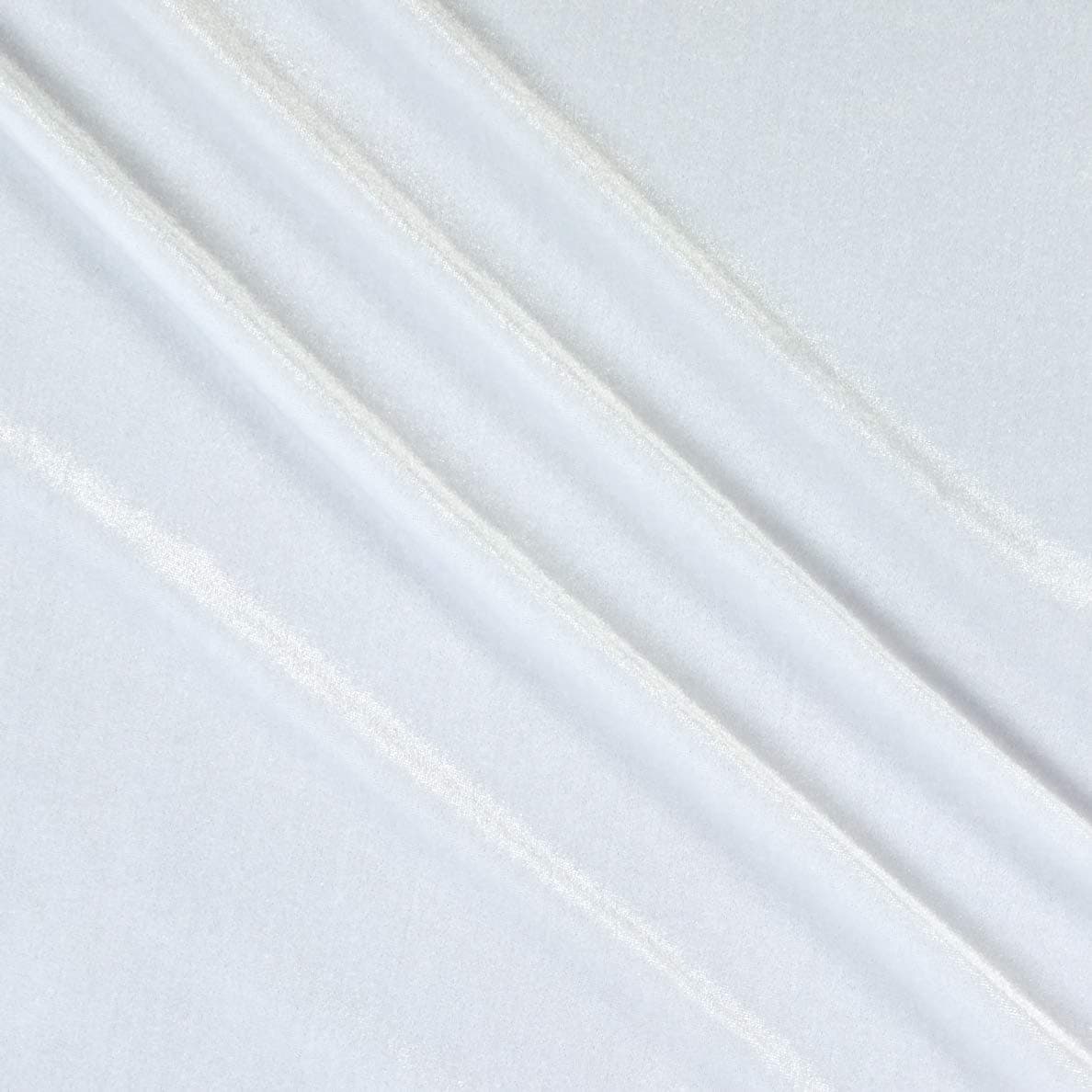 Stretch Velvet White, Fabric by the Yard