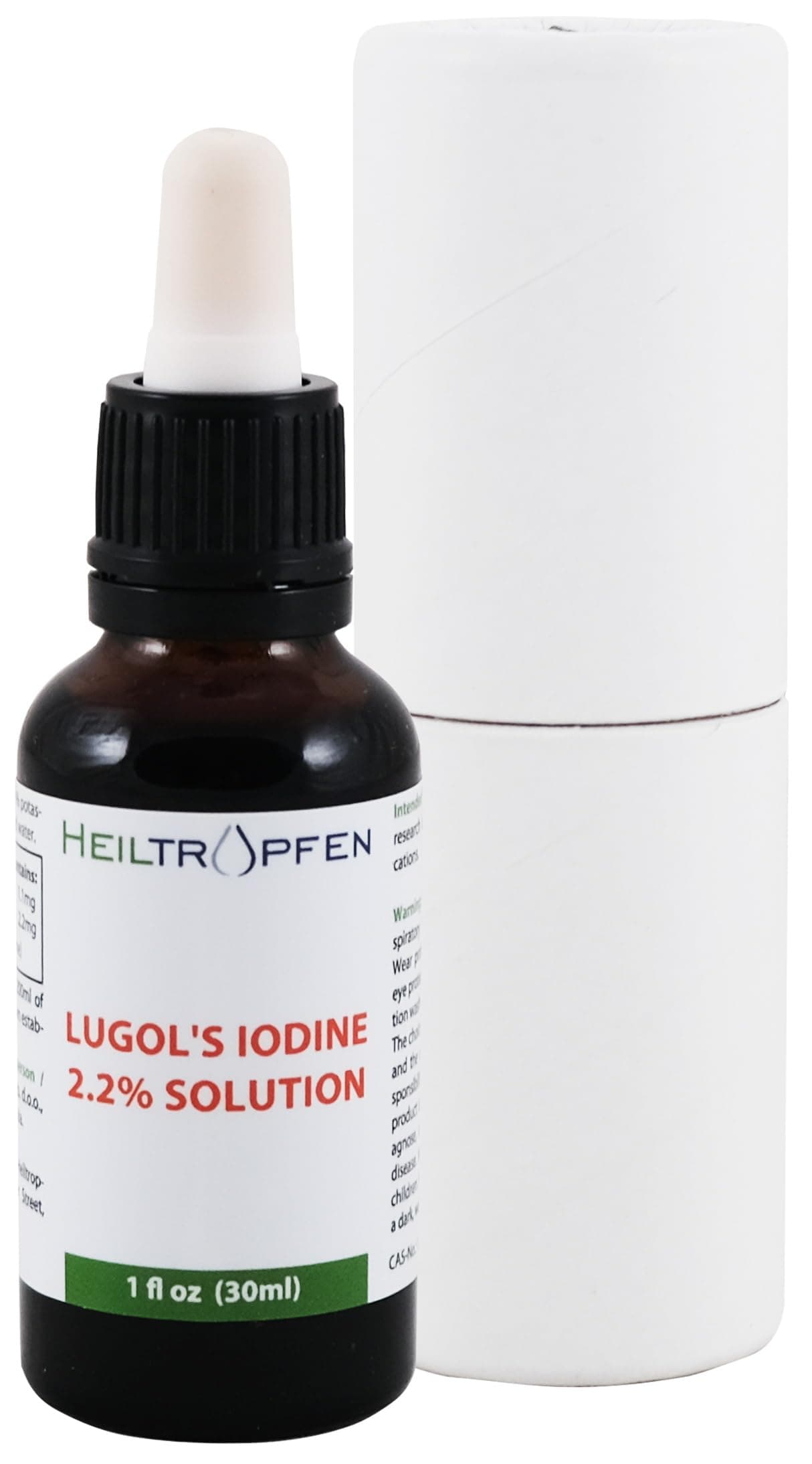 Heiltropfen 2.2% Lugol's Iodine Solution (1 Fl Oz - 30 ml), Pharmaceutical Grade, Lugols Solution Made with Iodine and Potassium Iodide. ®
