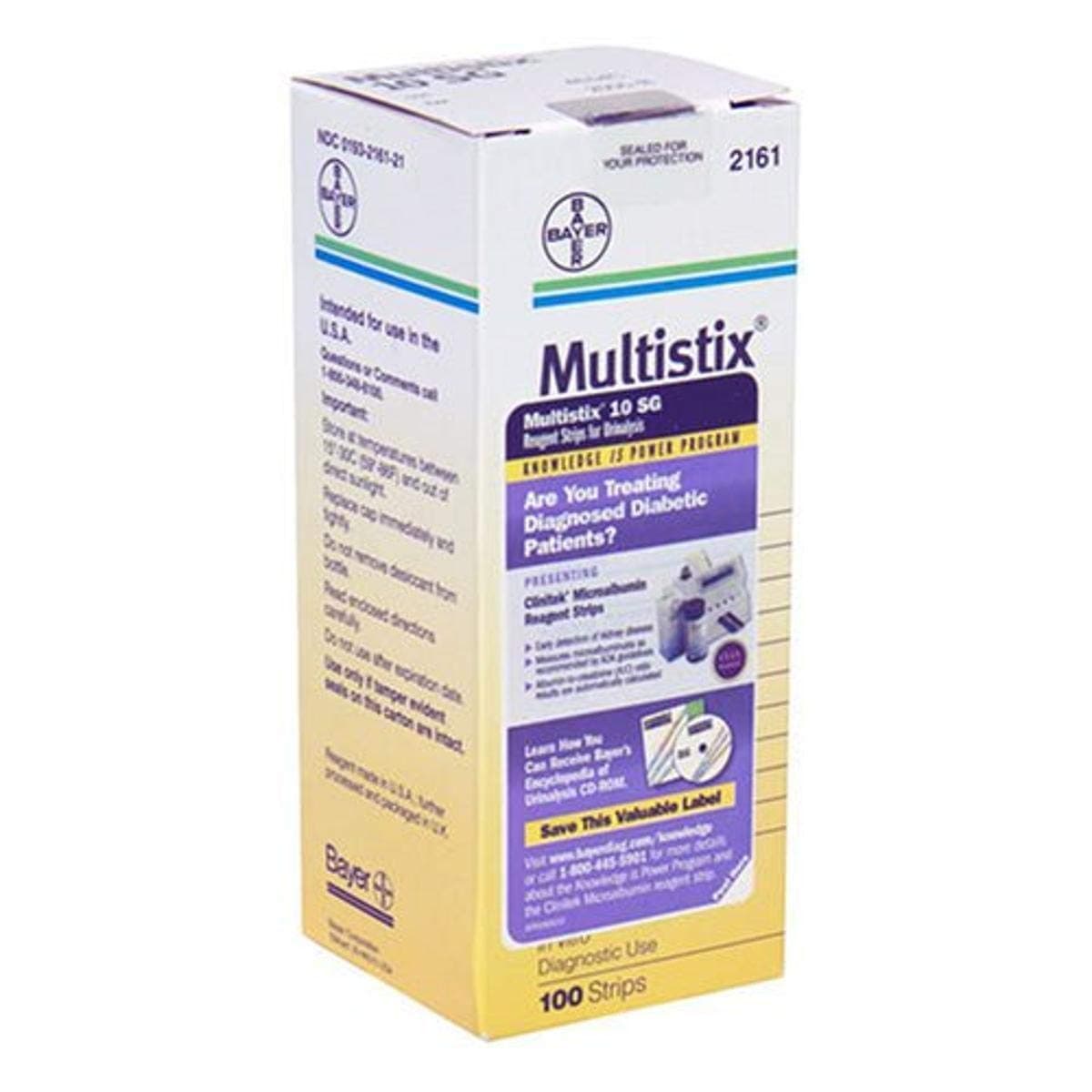 Multistix 10 S G Reagent Strips For Urinalysis, Tests For 10 Separate Reagents In Urine, 100