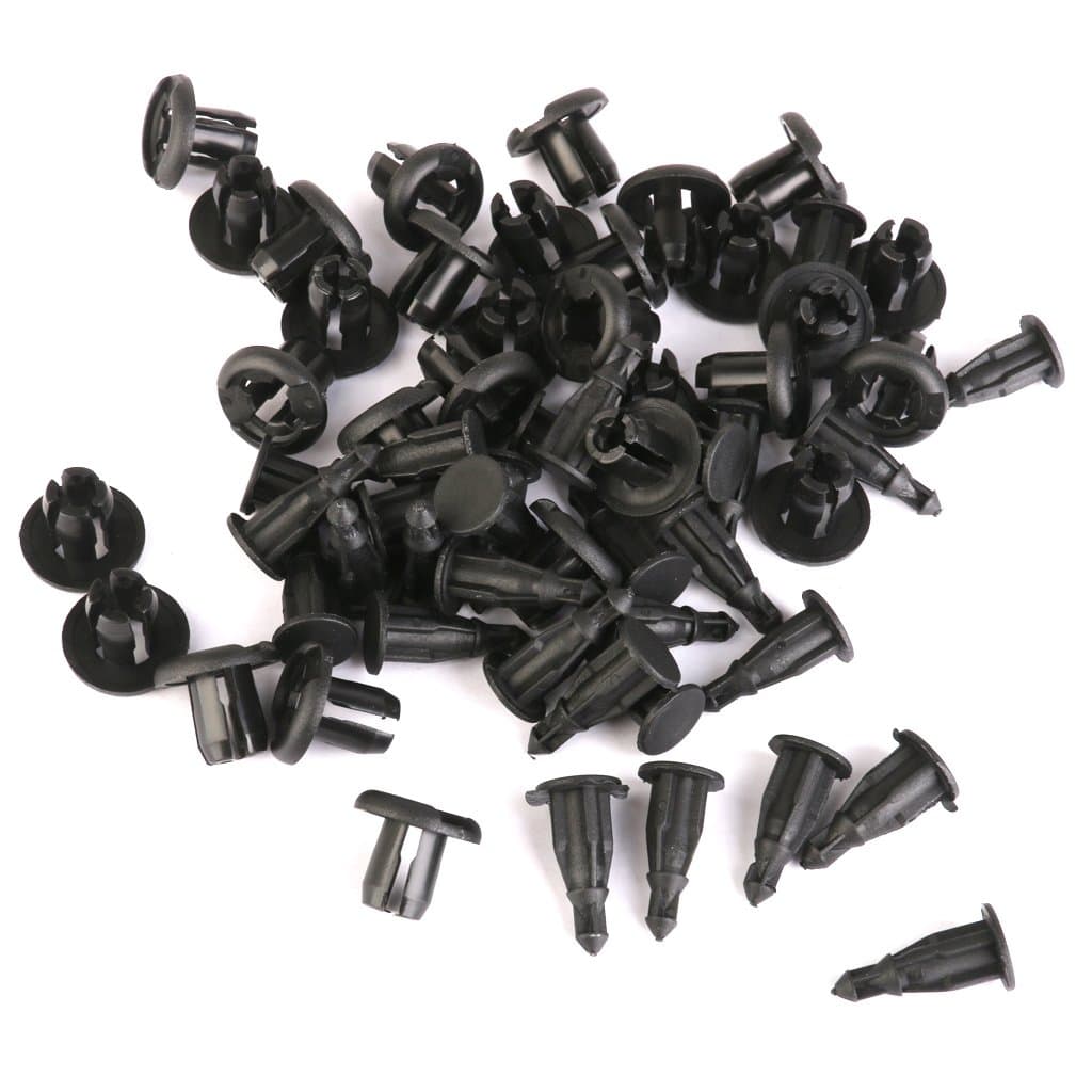 Nylon Push-Type Rivet Bumper Fender Clips for Honda 91503-sz3-003 (Black)- 30pcs
