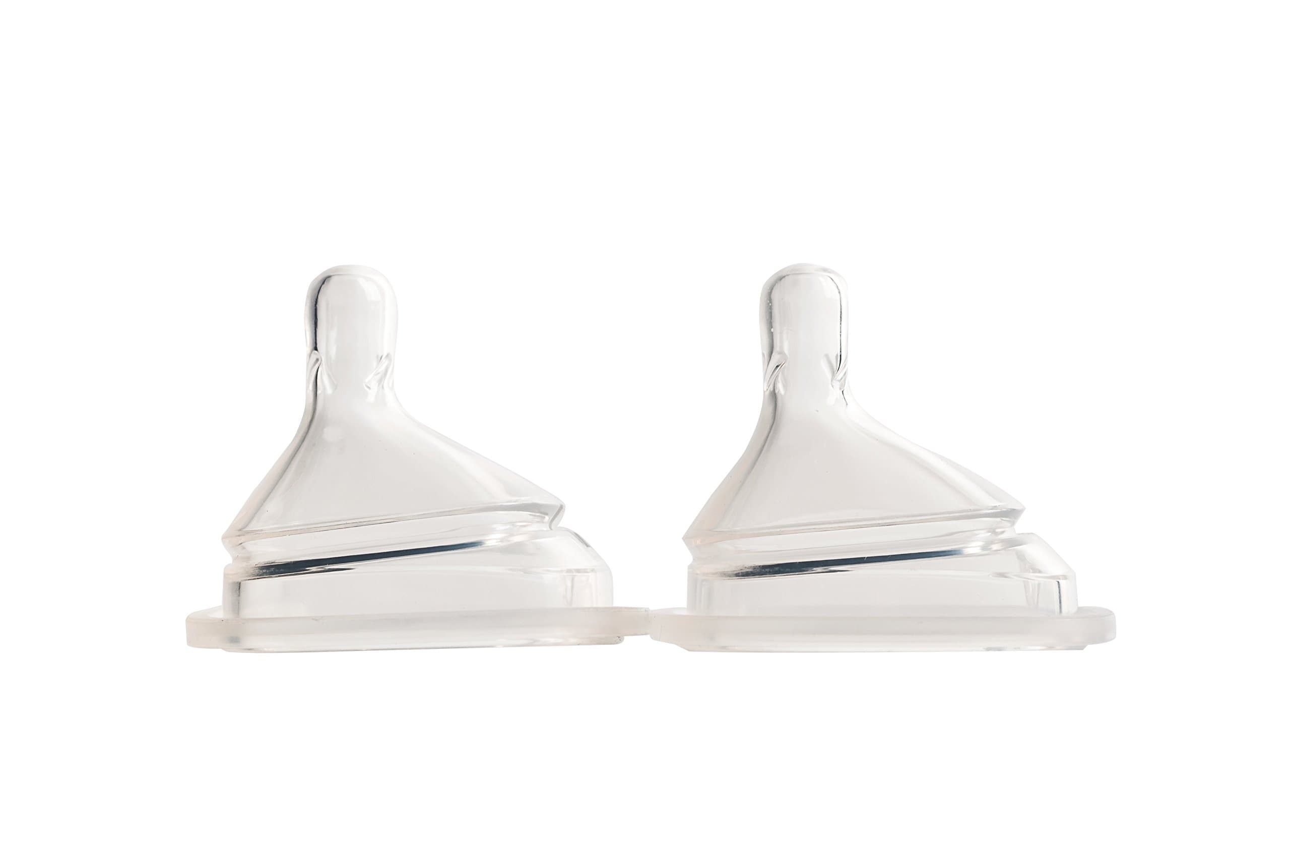 Hegen Baby Bottle Teat,Thick Feed for Extra Fast Flow For Thickened Liquids - Breast-Like for a Natural Latch & Anti-Colic Design with Asymmetrical Teat for Upright feeding, Pack of 2, 6+ Months