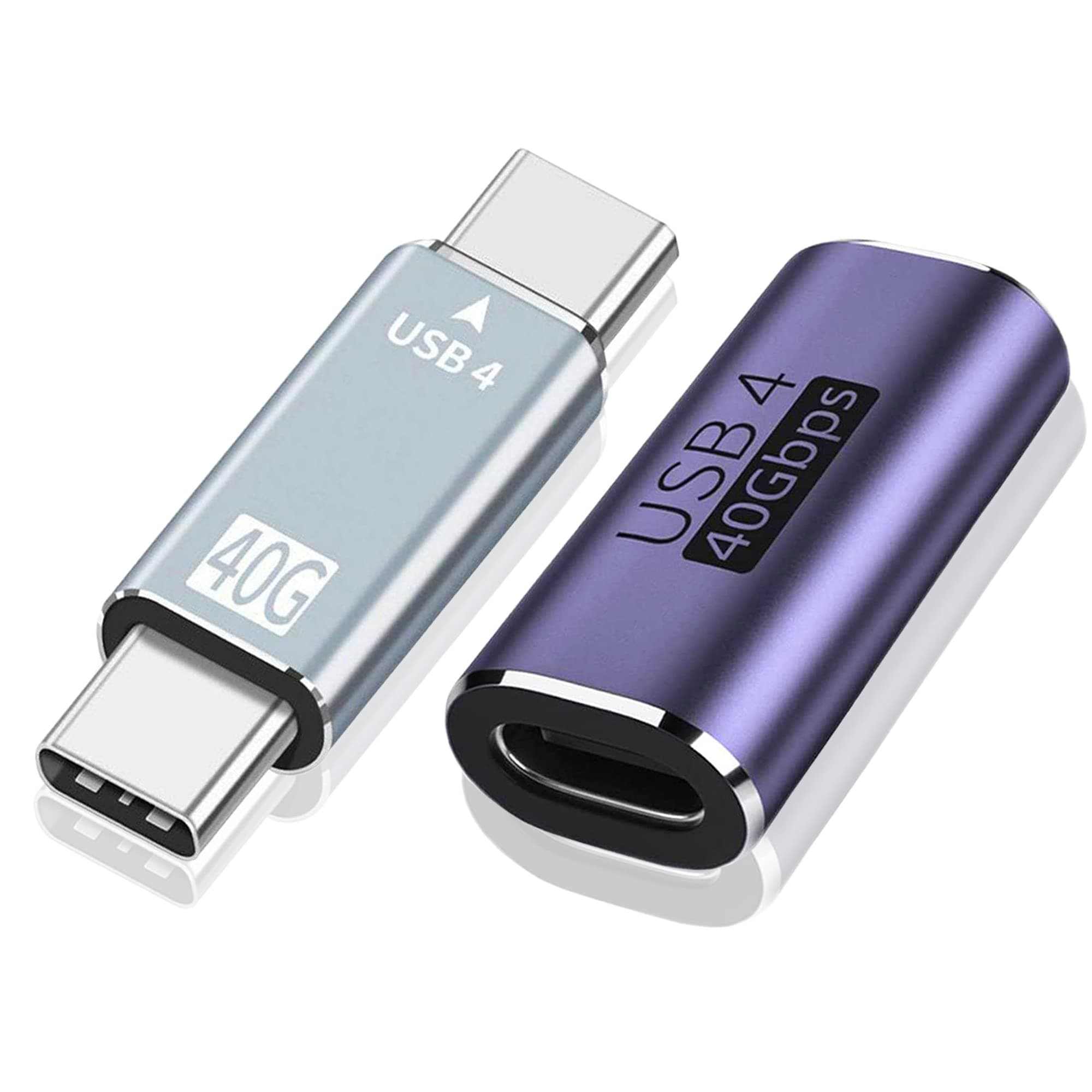 MEIRIYFA40Gbps USB Type C Adapter, USB C Coupler 100W Male to Male/Female to Female Extender Support up to Data Transfer for Thunderbolt 4 Adapter with 8K@60hz Video USB4 Cable, USB C Devices(2 PCS)