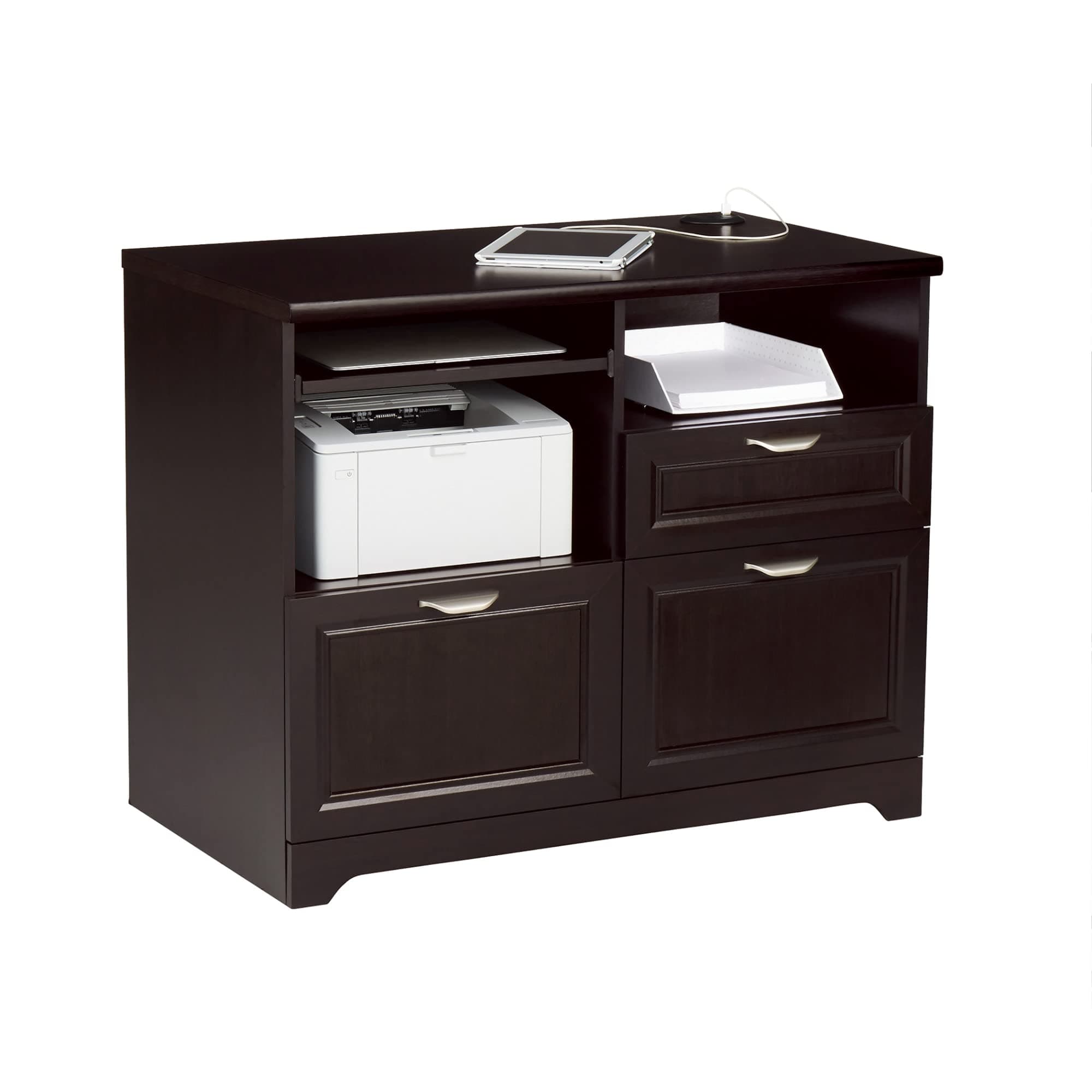 Realspace® Magellan 30"H x 36-5/16"W x 21-1/8"D Tech Station Printer Stand 2.0, Espresso