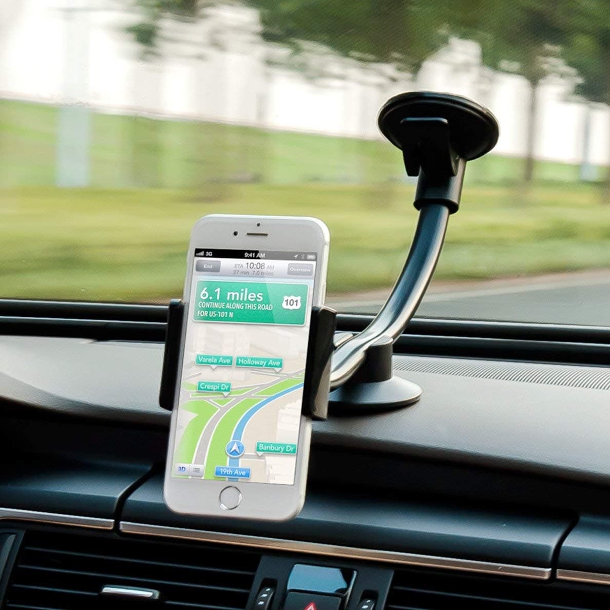 Windshield Car Phone Mount Long Arm Windscreen Heavy Duty Suction Cup Phone Holder GPS Phone Holder Mount For Truck Compatible With Phone 7,8,X,Xs,Xr,7 Plus,8 Plus, Samsung s8,s9,s10 Plus, Note 8,9