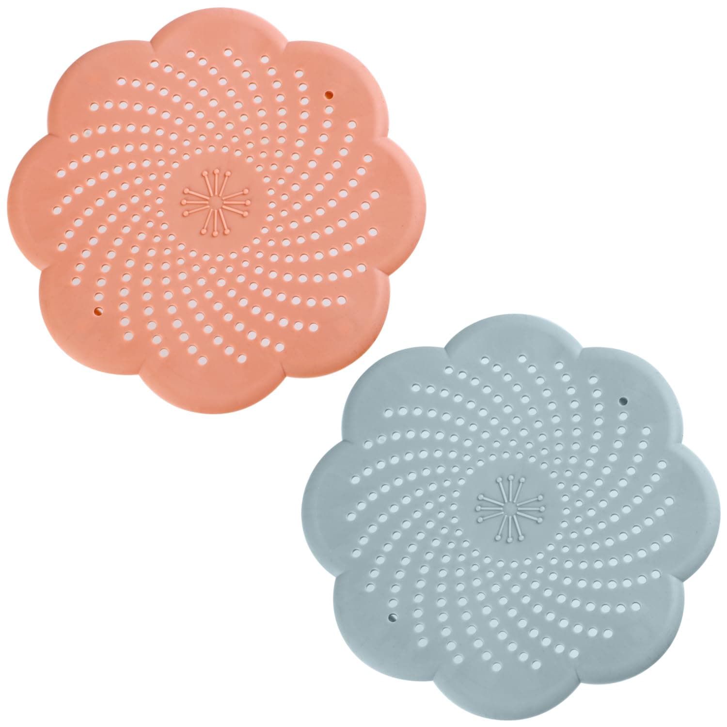 2 Pcs Sink Strainer Protector Silicone Shower Drain Cover Drain Hair Catcher Drain Covers Drain Protector for Showers Bathtub Bathroom and Kitchen Blueand Pink