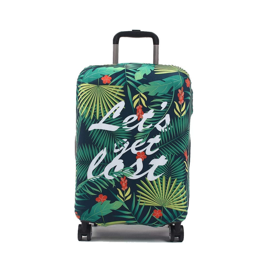 Rainproof Luggage Protective Cover Suitcase Protector Carry-on and Checked-in Size (Small, Tropical)