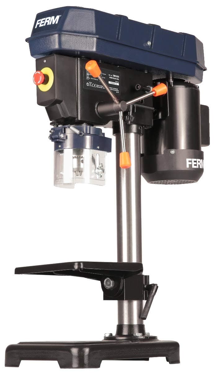 Ferm TDM1026 350W Bench Pillar Column Drill, 350W, Max. 5 Speed Settings - Blue