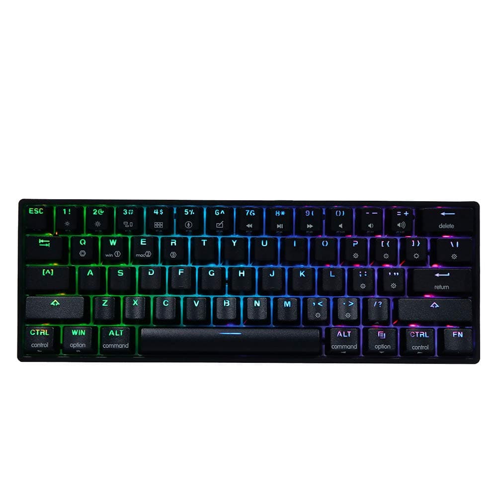 EPOMAKER SKYLOONG AK61 61 Keys Hot Swappable Programmable Mechanical Keyboard with RGB Backlit, ABS Keycaps, NKRO, Custom Layout for Mac/Win (Gateron Optical Blue, ABS Black)