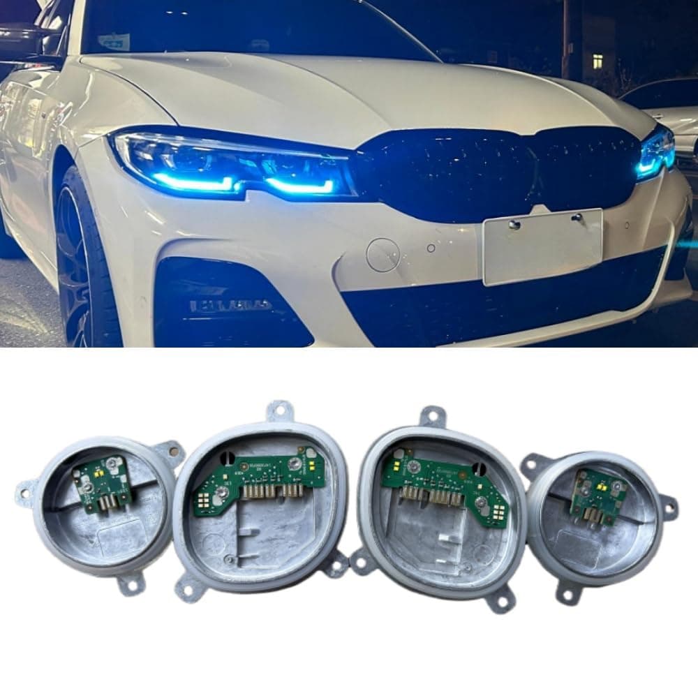 Yellow DRL Modules For 2019-2021 B-MW G20 G21 320i 330i 330e 330IX M340i M340iX S5A4A LED Headlight, Angel Eye DRL Turn signal Modules, 63118496133, 63118496137, 63118496138 (Ice Blue)