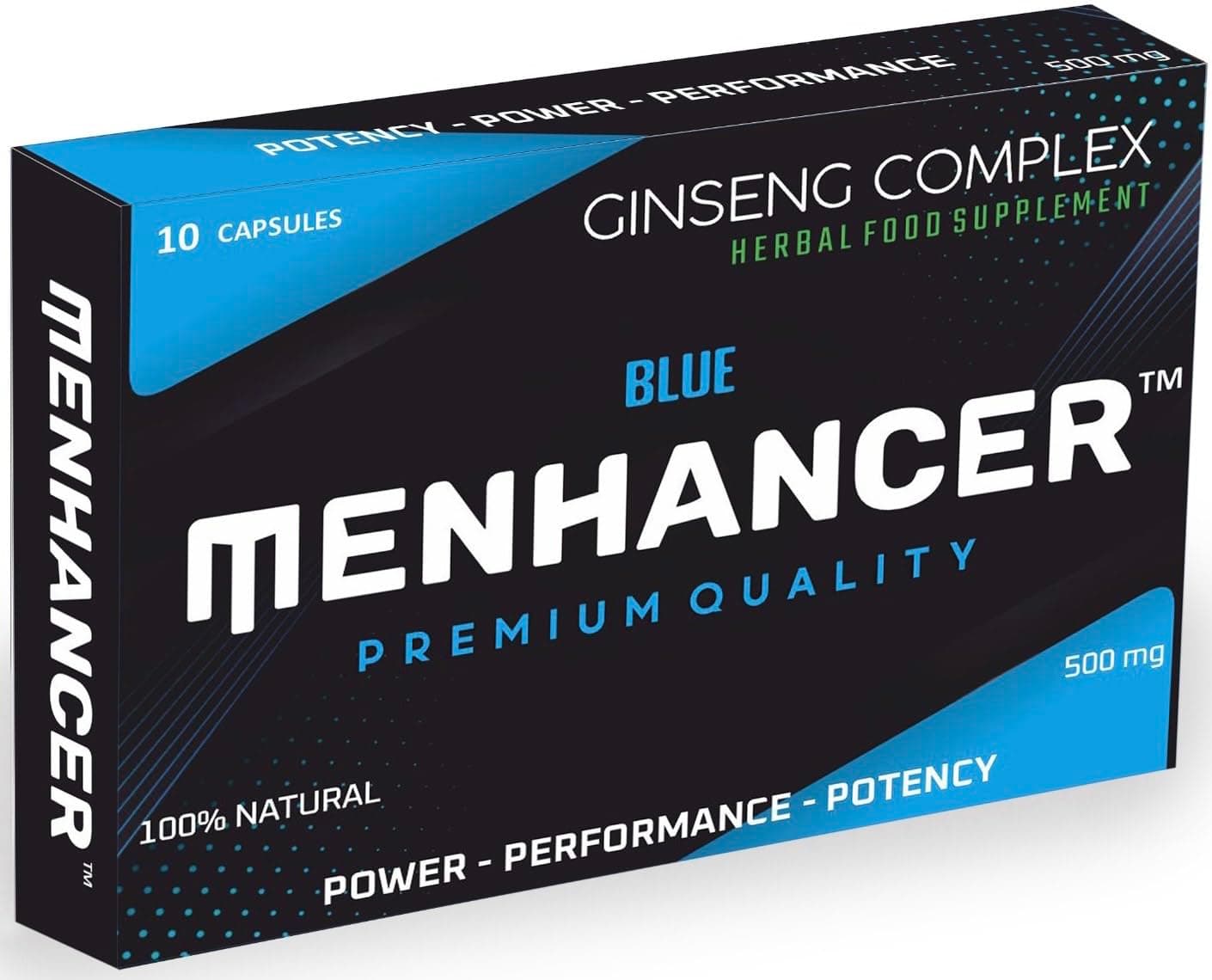 Enhance Your Performance - Extra Strength Performance Enhancing Pills, Stamina Endurance Booster Blue Supplement Pills for Men - 10 Ginseng Capsules
