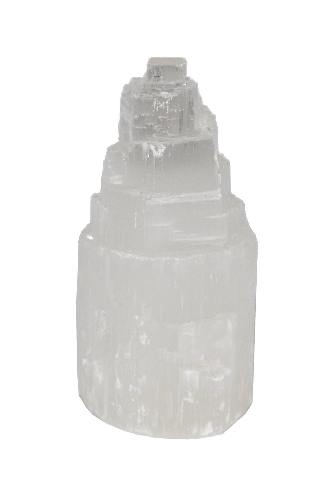 6" White Selenite Lamp - Includes Cord and Bulb
