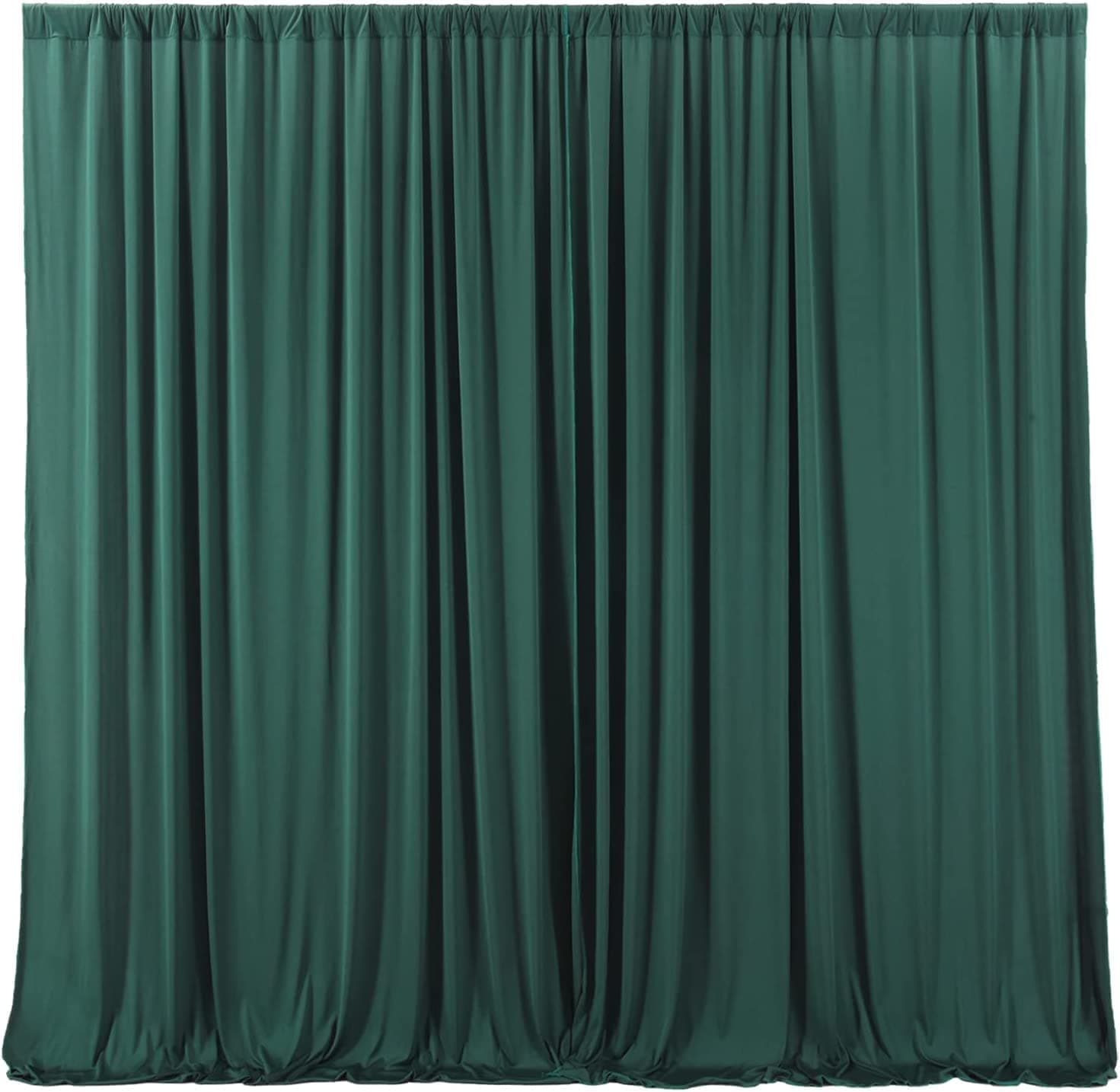 HomeArt 4 Ft. x 8 Ft. Dark Green Backdrop Curtains Panels, Wrinkle Free Polyester Photography Backdrop Drapes, Wedding Party Home Decoration Supplies