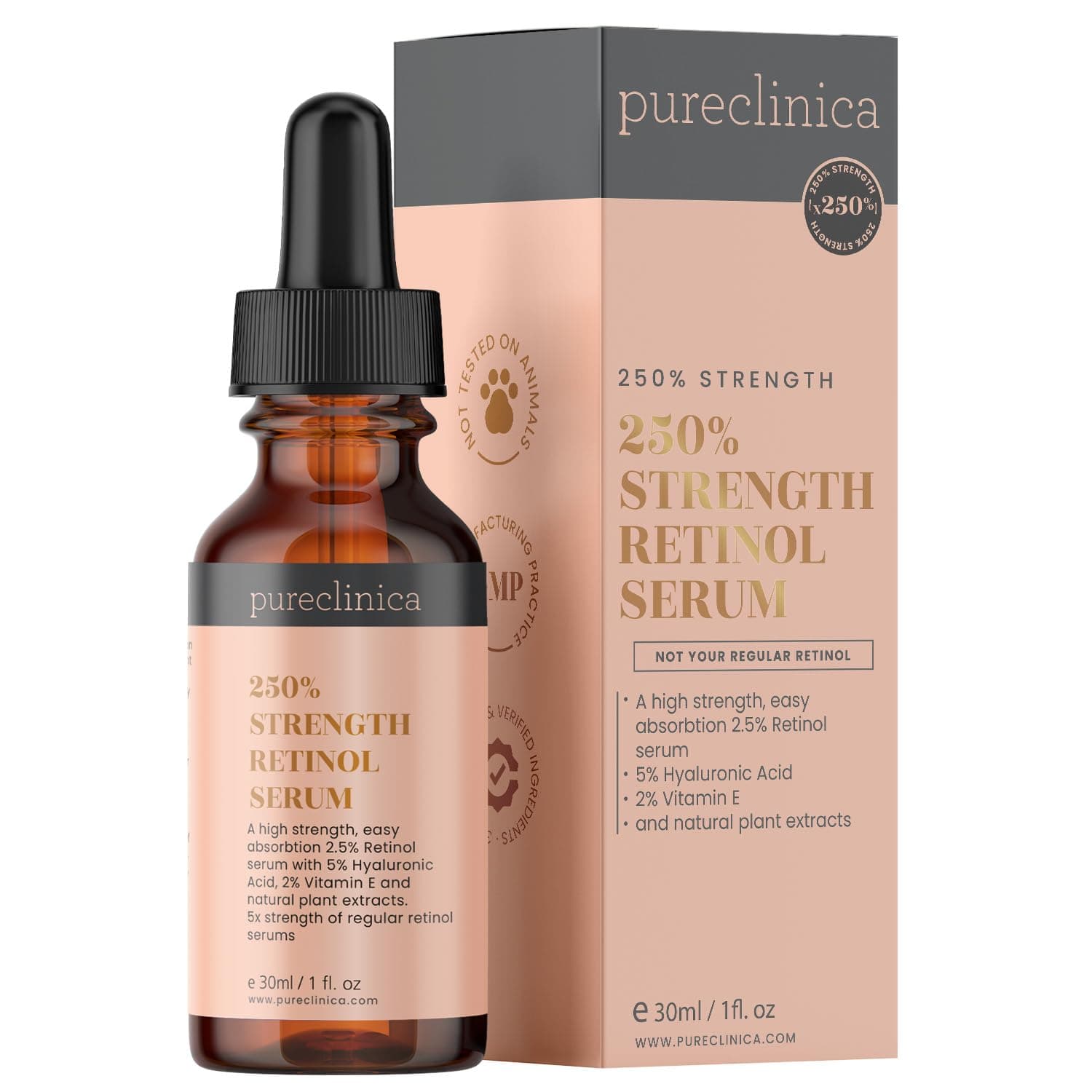 – 250% Strength Retinol Serum 2.5% (with 5% HA and 2% Vitamin E) - 30ml / 1 fl oz