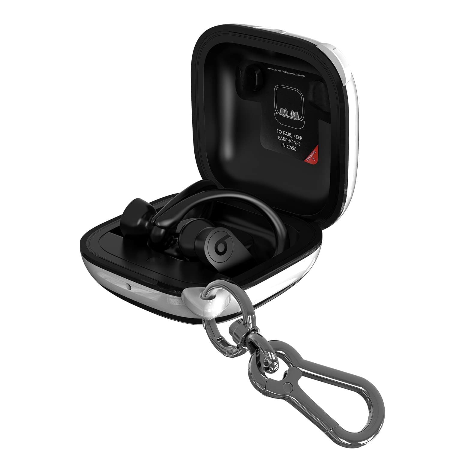 Compatible Powerbeats Pro Case Cover, Full Protective Shockproof Anti-Slip Silicone Case for Beats Powerbeats Pro 2019 (White Edge+Black)