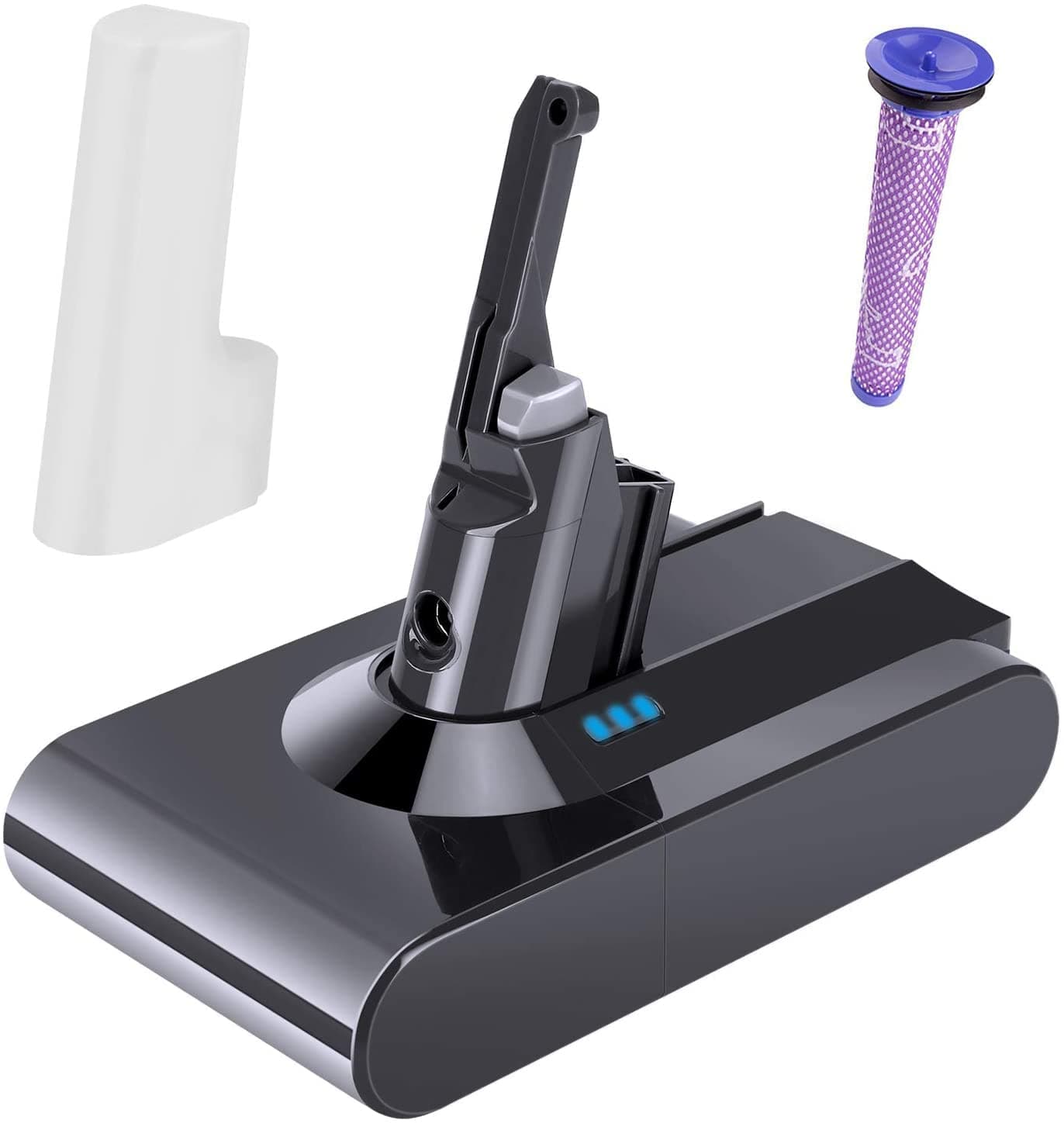 YAGU Replacement Battery for V8 4.5Ah Compatible with V8 Absolute V8 Motorhead V8 Fluffy V8 Animal V8 Carbon Fiber Vacuum for V8 Series Vacuum Cleaner with 1 Filter