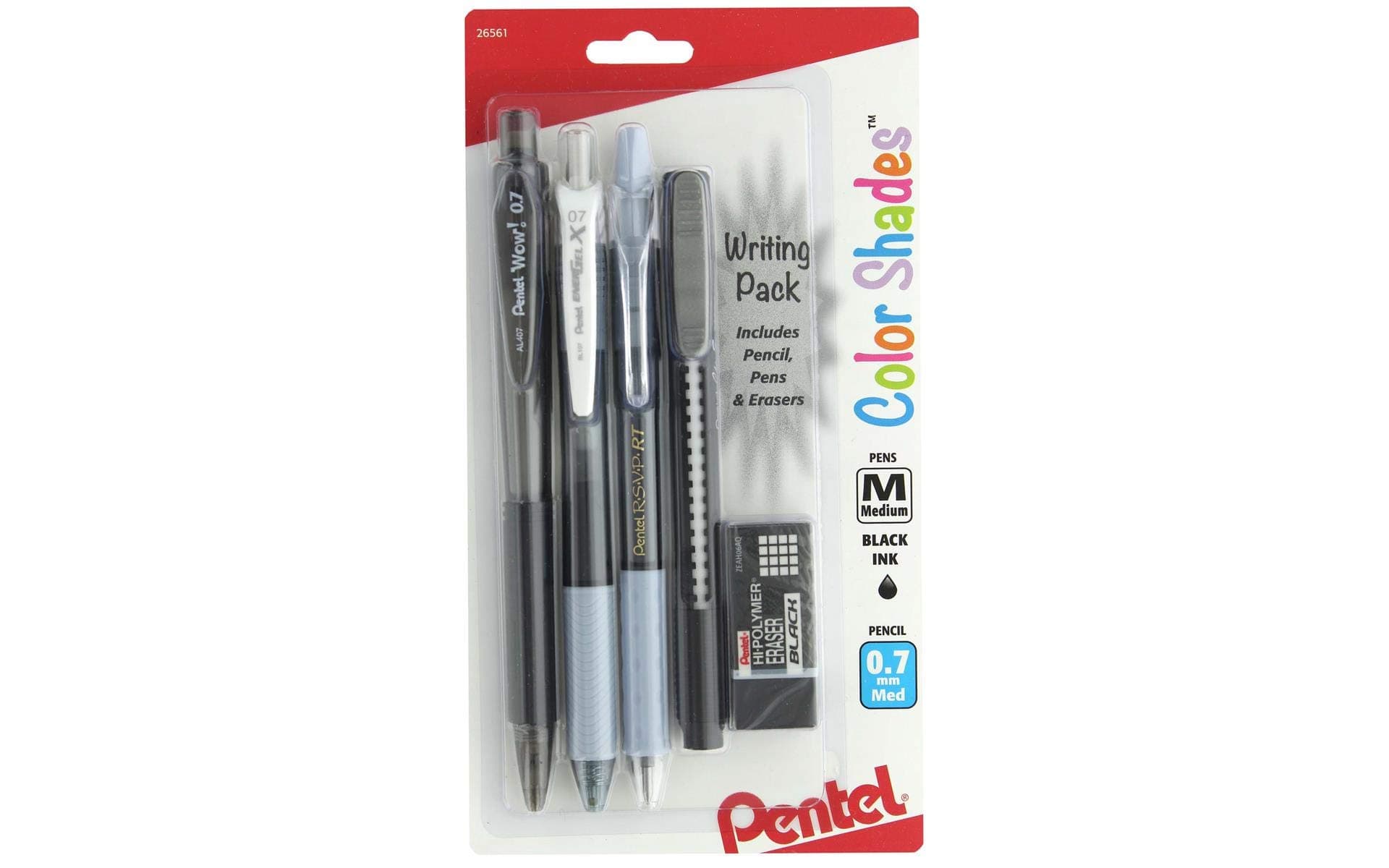 Pentel Color Shades Writing Pack Black 5pc