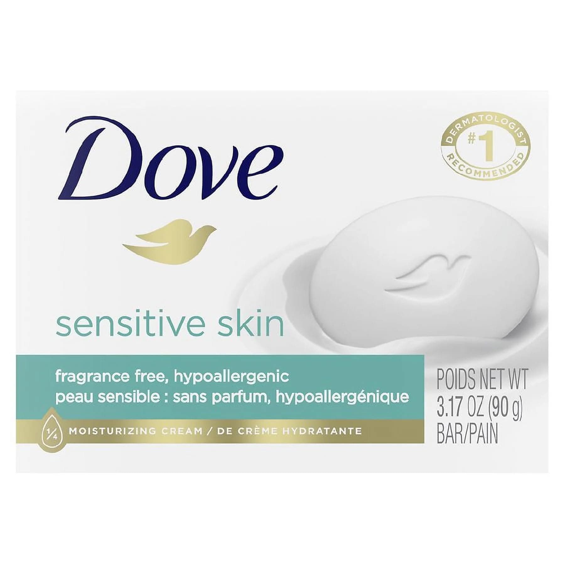 Bar Soap for Sensitive Skin 3.15 oz (Pack of 4) by Dove