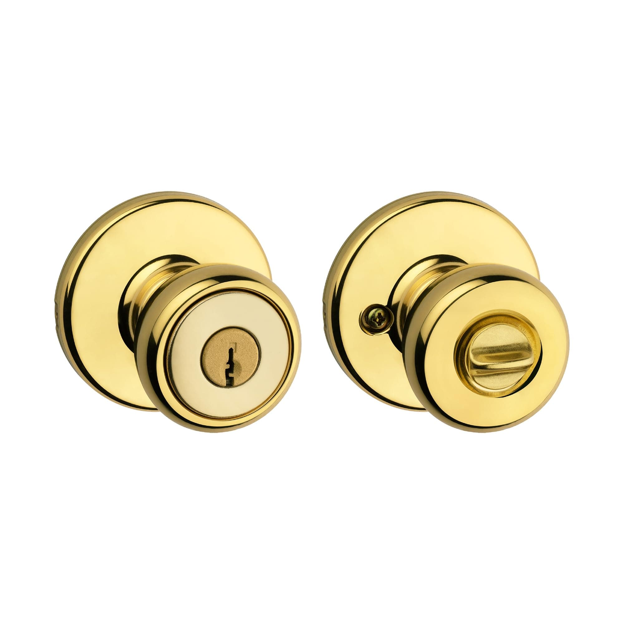 Tylo Keyed Entry Knob in Polished Brass