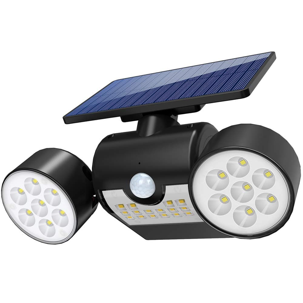 Solar Lights 30Led Sensor Motion Lights Spotlights 360 Angle Adjustable Wall Garden Lighting I65 Waterproof Indoor/Outdoor Security No Electricity Worry for Street Garage (Black,1pack)