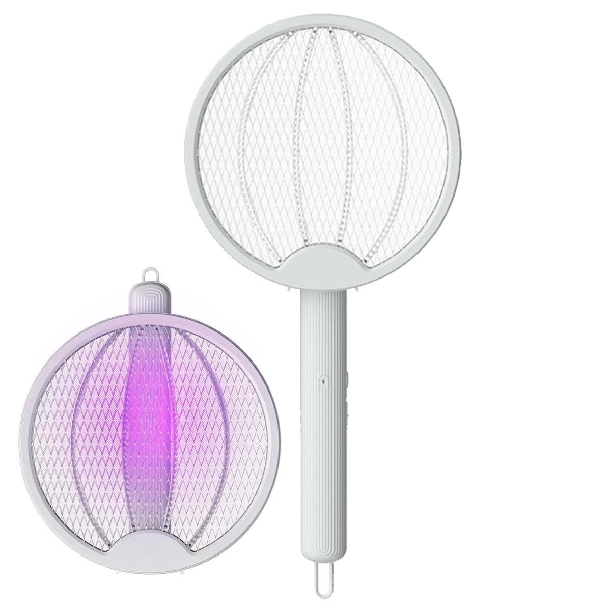 ECVV Electric Fly Swatter, Foldable-Handheld Design - Auto Zap Mode | 3000mAh Powerful Bug Zapper Racket for Indoor Outdoor Camping | Micro-USB Rechargeable Mosquito Bat