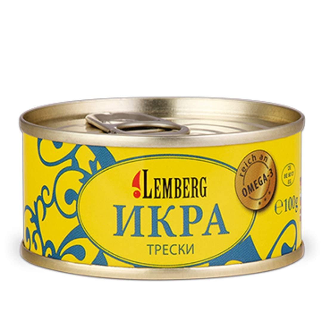 100g COD ROE TIN Caviar IKRA Ikura ИКРА ТРЕСКИ ТРЕСКА Kosher (500G)
