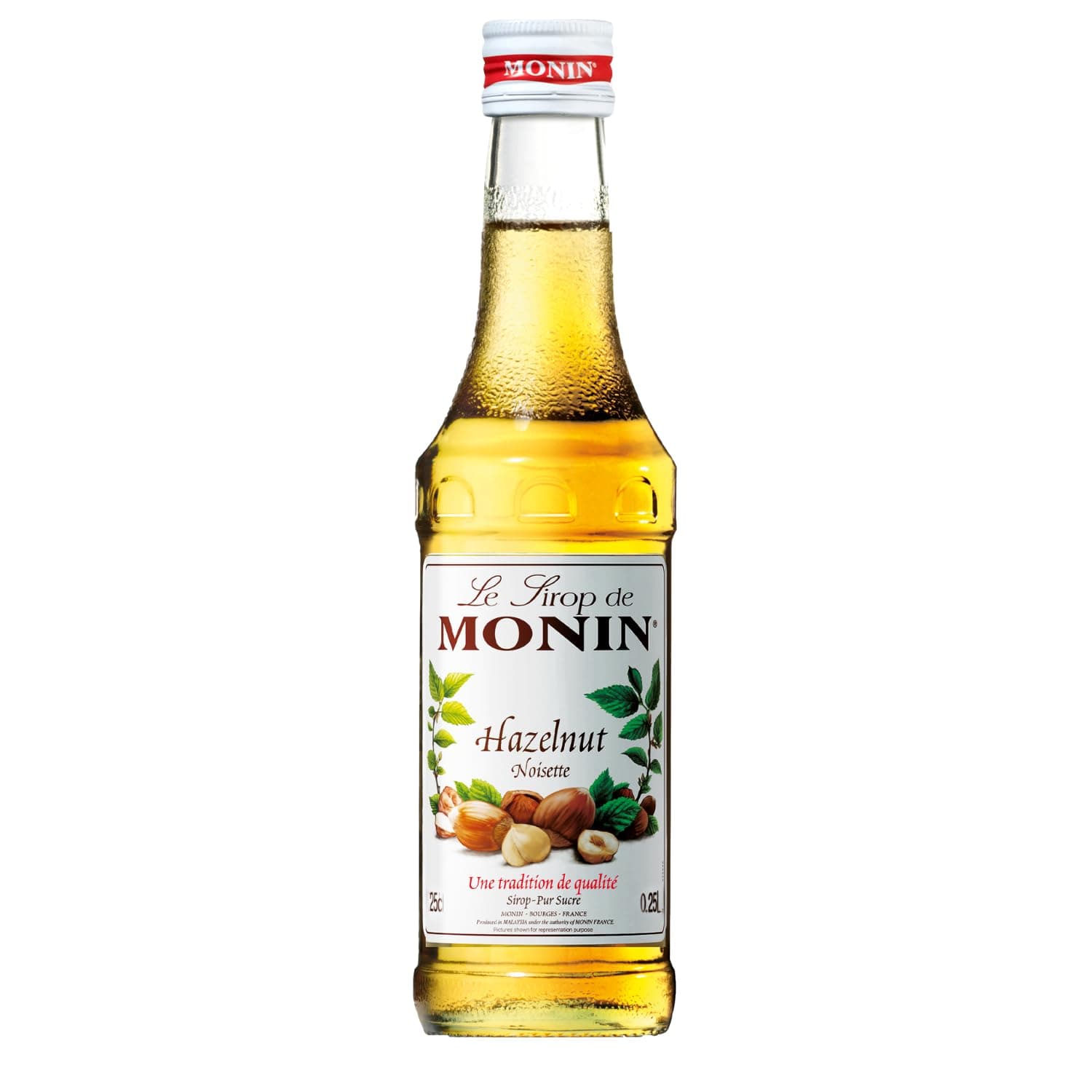 Monin Hazelnut Flavoured Syrup, Light Yellow, Small, 250 ml (Pack of 1)